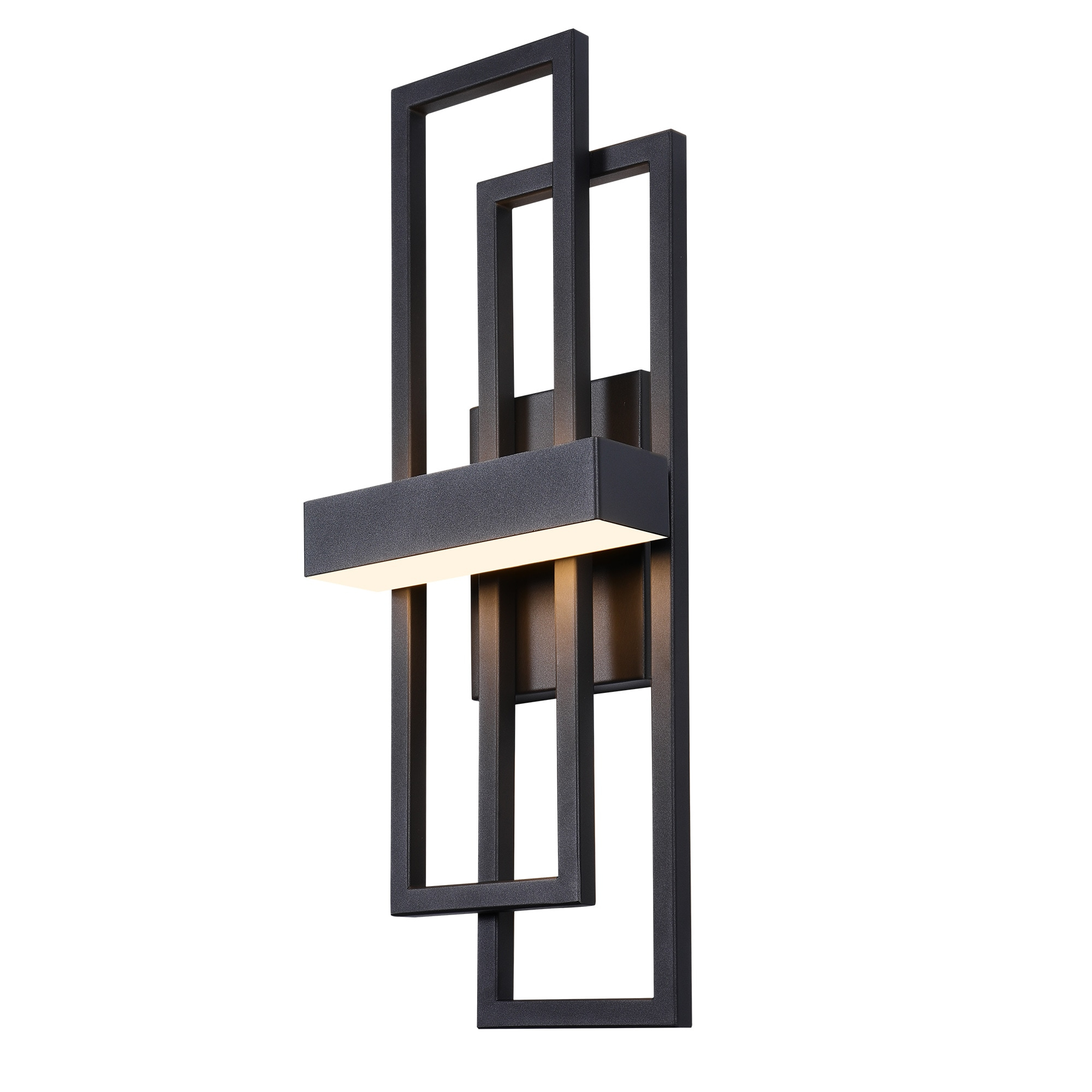 LamQee Wall Sconces 20-in H Brushed Black Hardwired Integrated LED Outdoor Wall Light