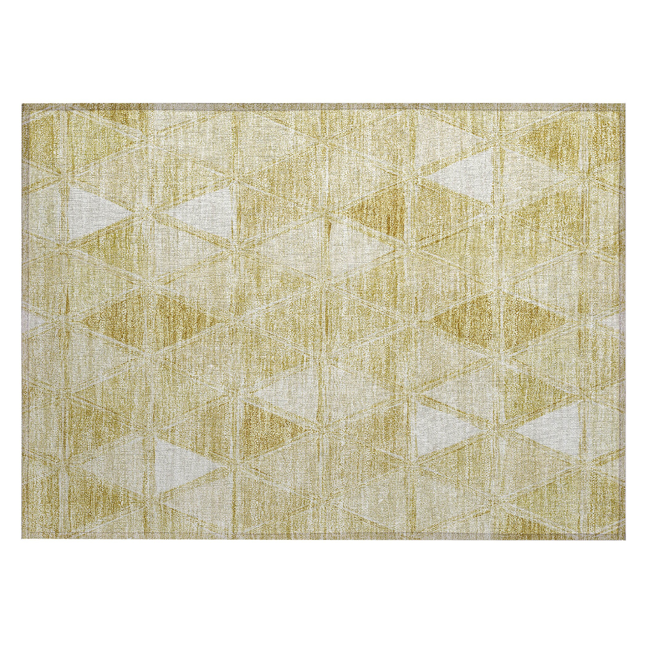 Addison Rugs Chantille Indoor/Outdoor Transitional Geometric Gold Washable Rectangle Rug, 1'8" x 2'6"