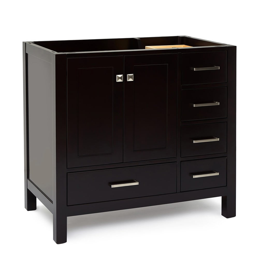 Ariel A037s-L-Bc Cambridge 36" Single Free Standing Wood Vanity Cabinet Only - Brown