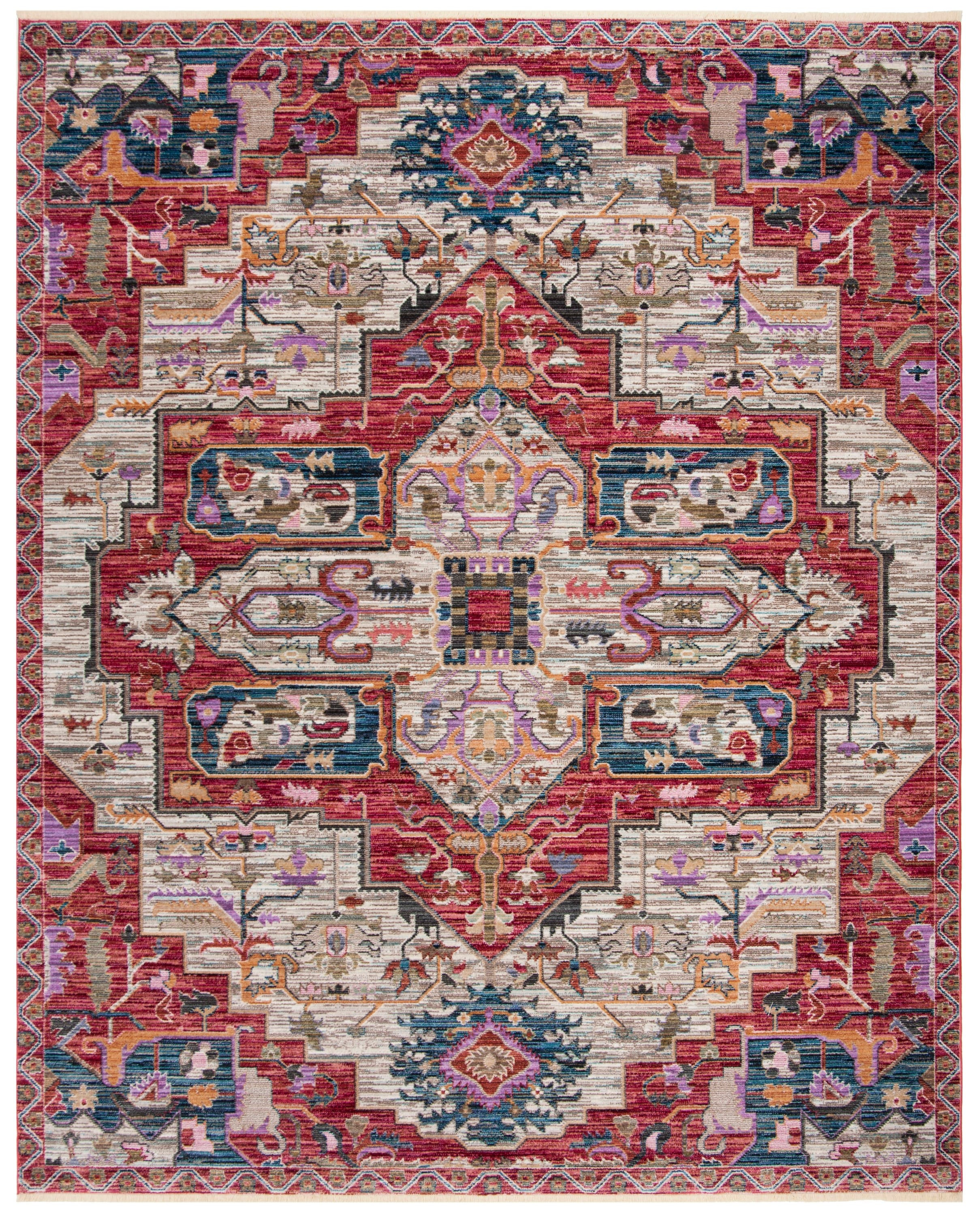 SAFAVIEH Nirvana Comhgham Geometric Area Rug, Cream/Red, 8' x 10'
