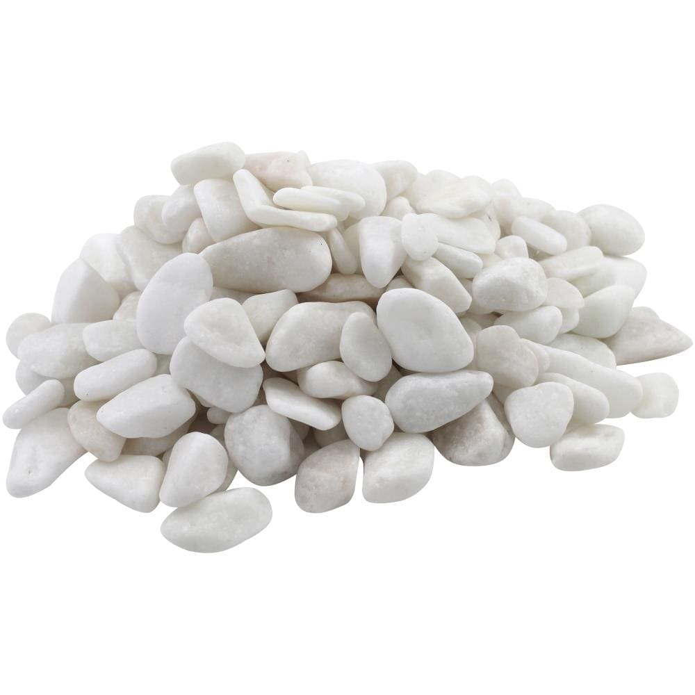 1 cm 20 lb Snow White Polished River Pebbles