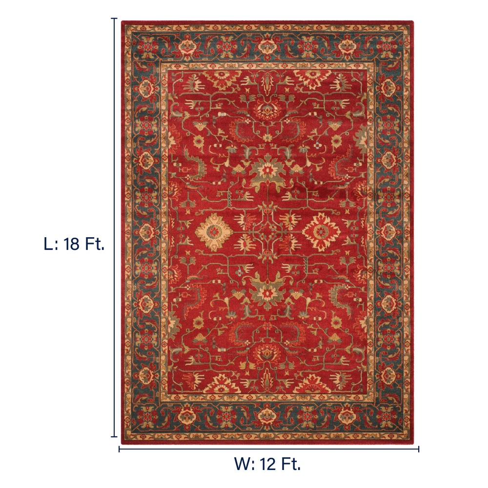 Safavieh Mahal Sultan 12 x 18 (ft) Loomed Polypropylene Red/Navy Rectangular Indoor Floral/Botanical Oriental Area rug
