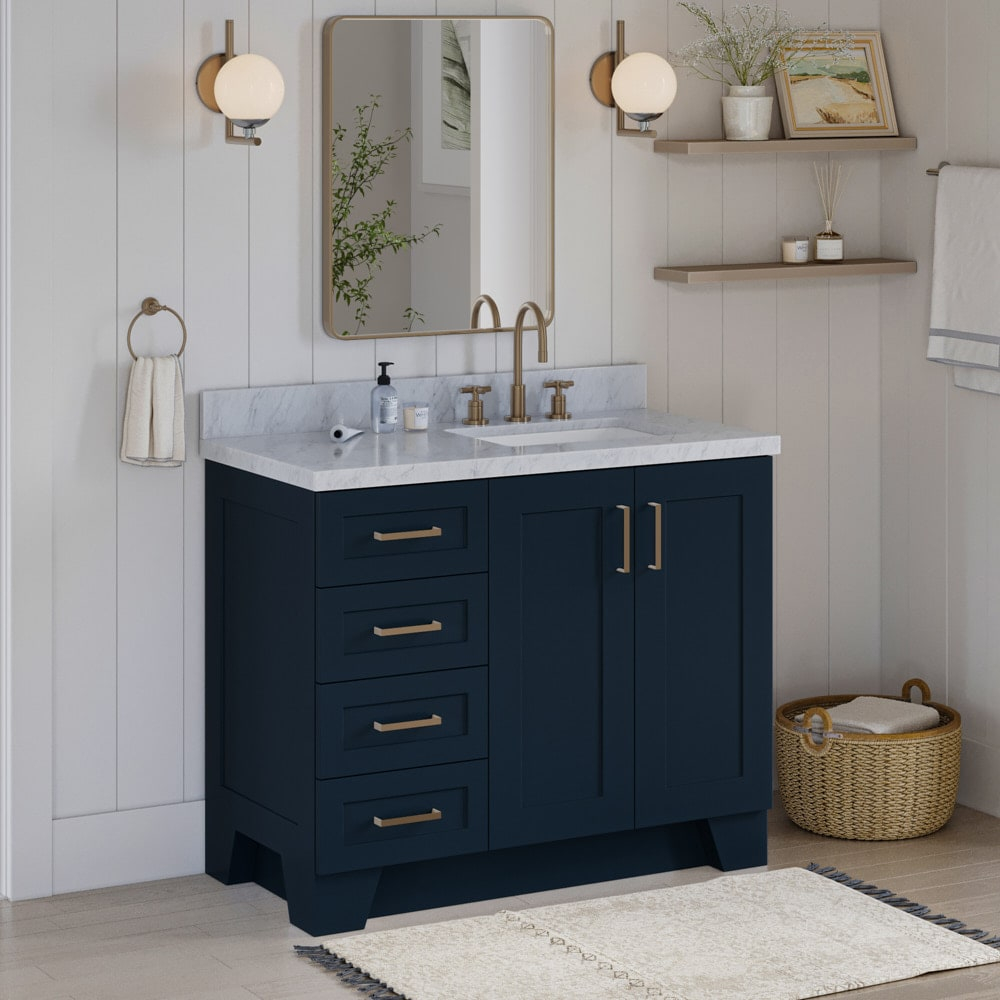 Ariel Bath ARIEL TAYLOR 42 IN. LEFT OFFSET SINGLE SINK BASE CABINET IN GREY & Reviews | Perigold