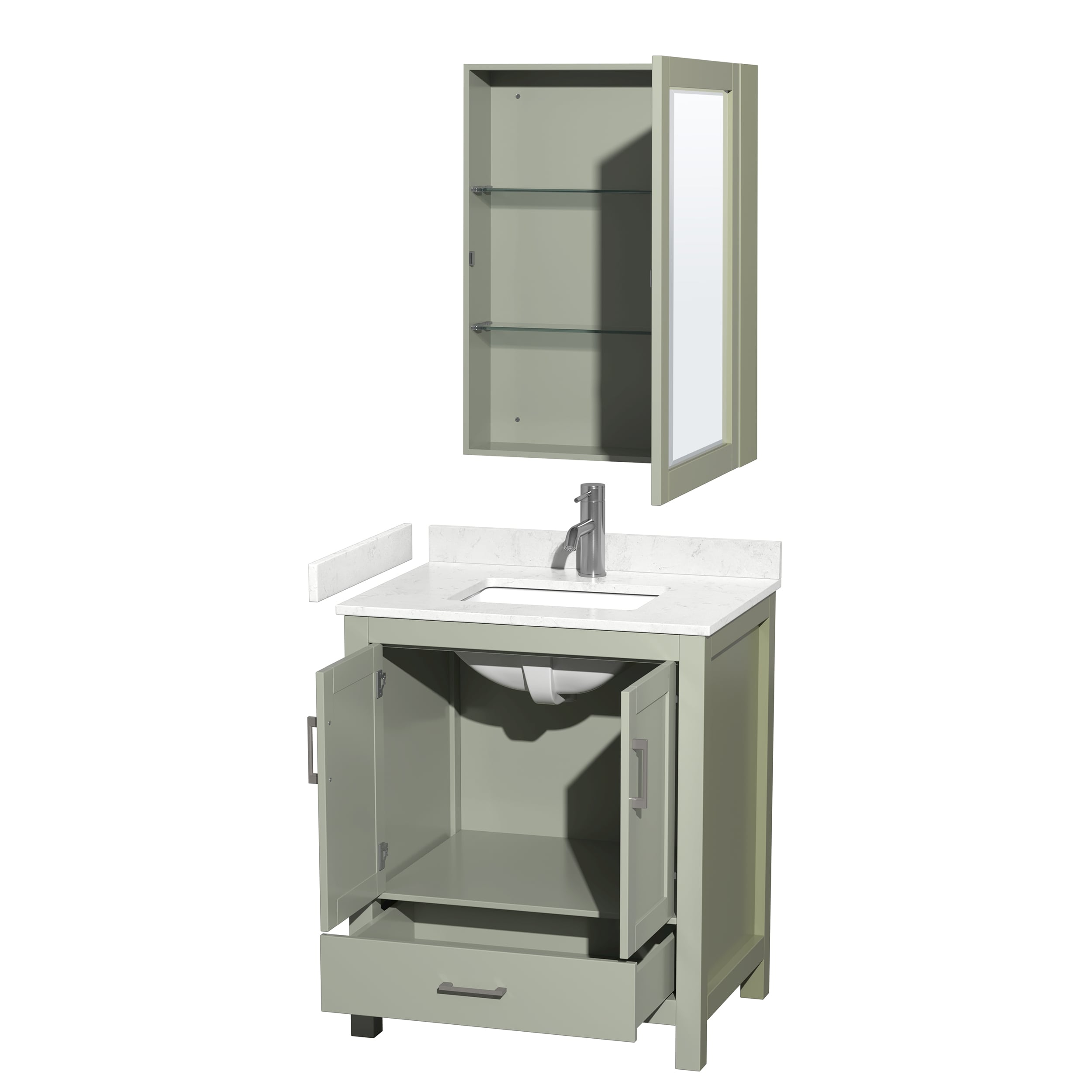 Wyndham Collection Wcs141430s-Vca-Med Sheffield 30" Free Standing Single Basin Vanity Set