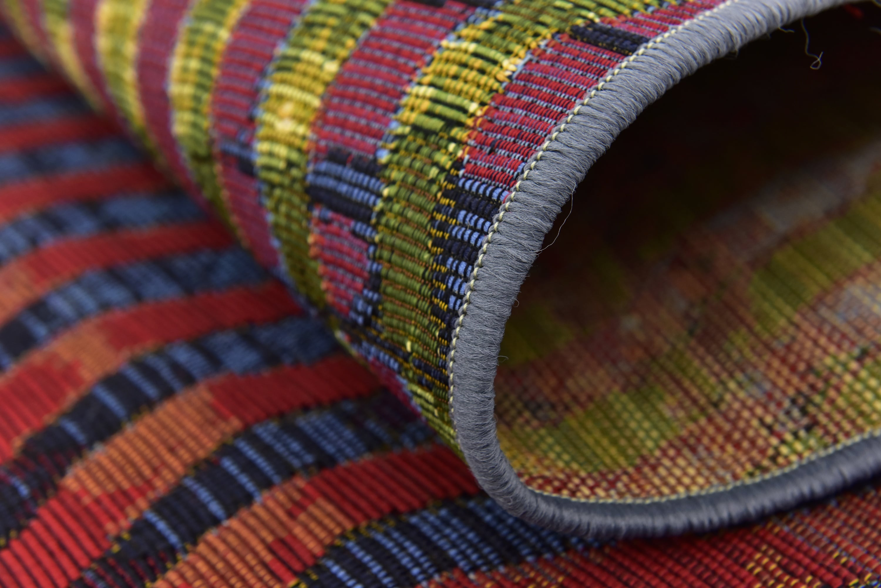 Colorful Stripe 4' x 6' Synthetic Outdoor Rug - Easy Care & Pet Friendly