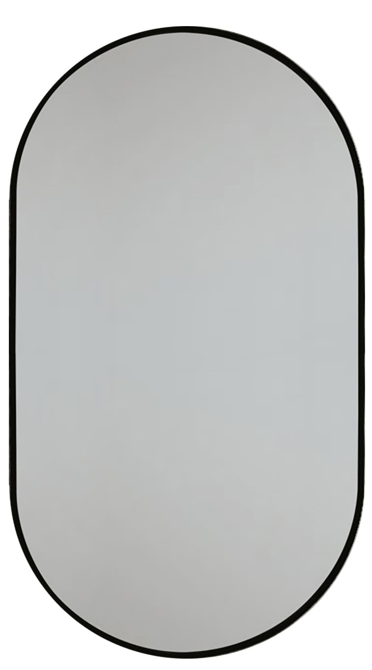 Decor Wonderland Khristy Black Metal Framed Oval Wall Bathroom Vanity Mirror 23.6 x 39.5 in.