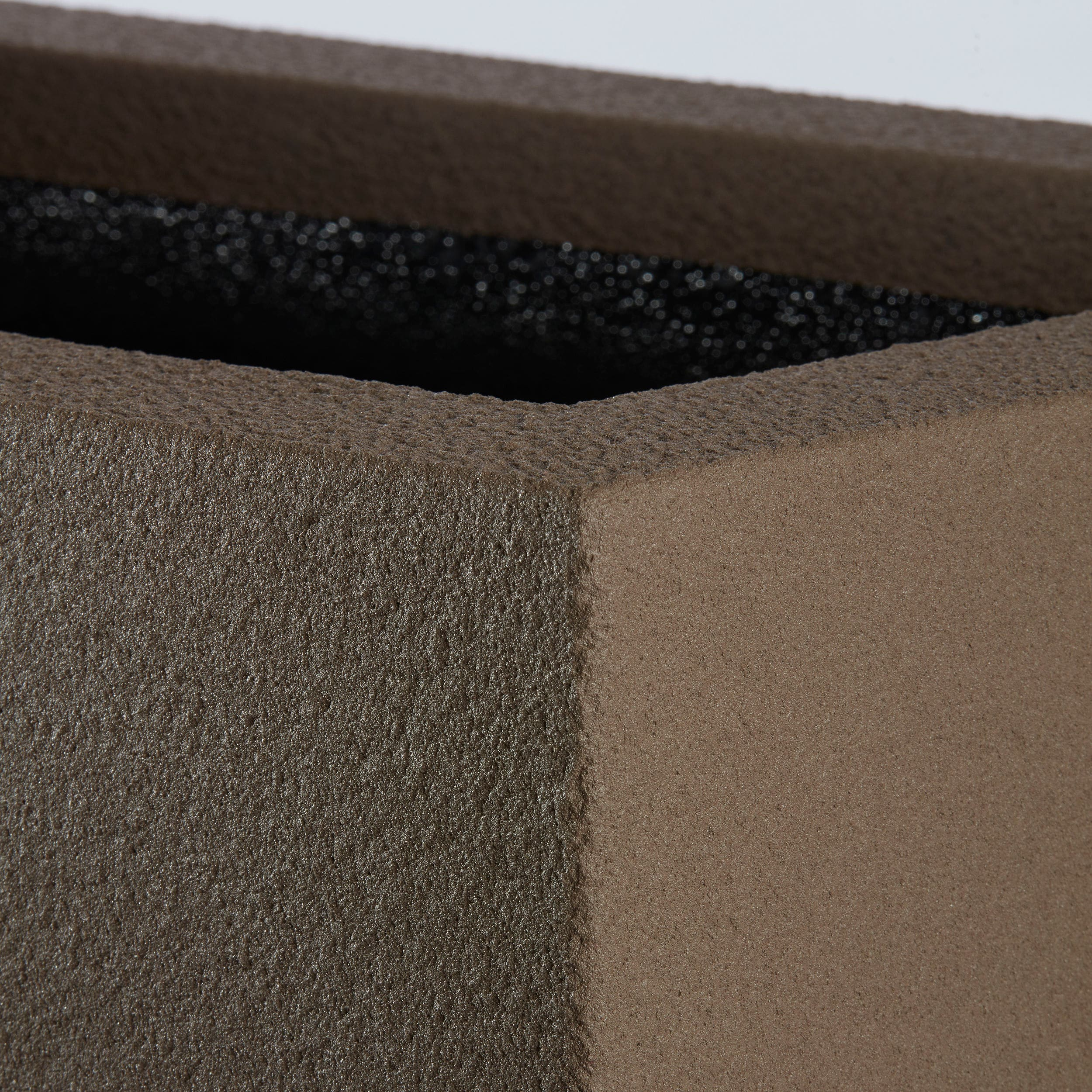 PolyStone Planters Monterrey 23 in. x 23 in. Brown Square Planter'