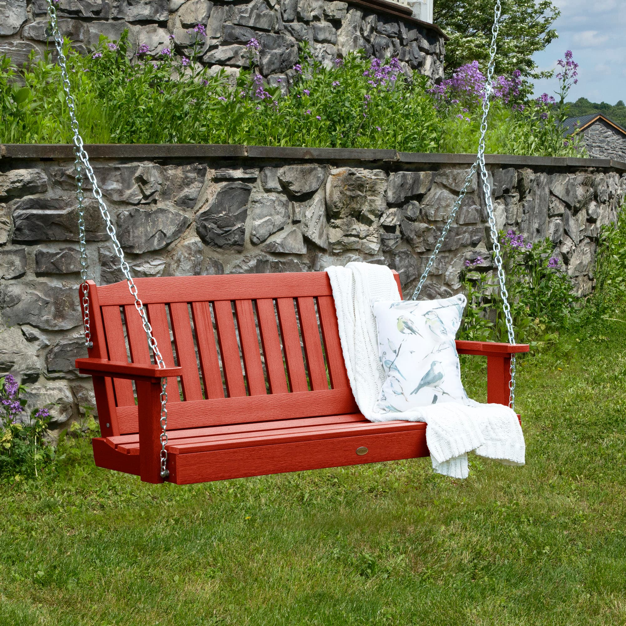Highwood 4ft Lehigh Porch Swing - Outdoor, Eco-friendly, Synthetic Wood