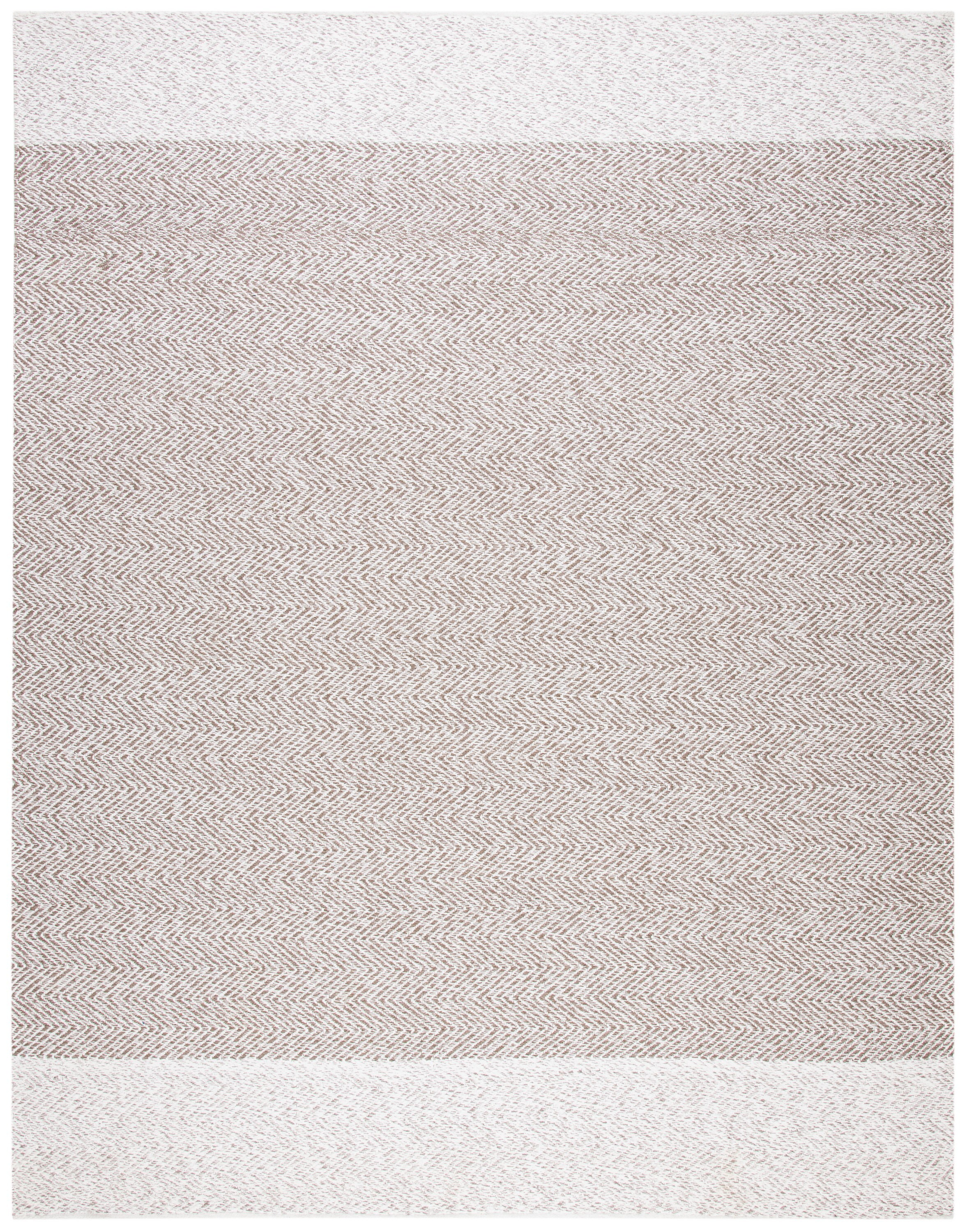 Ivory and Taupe Hand-Tufted Cotton 9' x 12' Area Rug