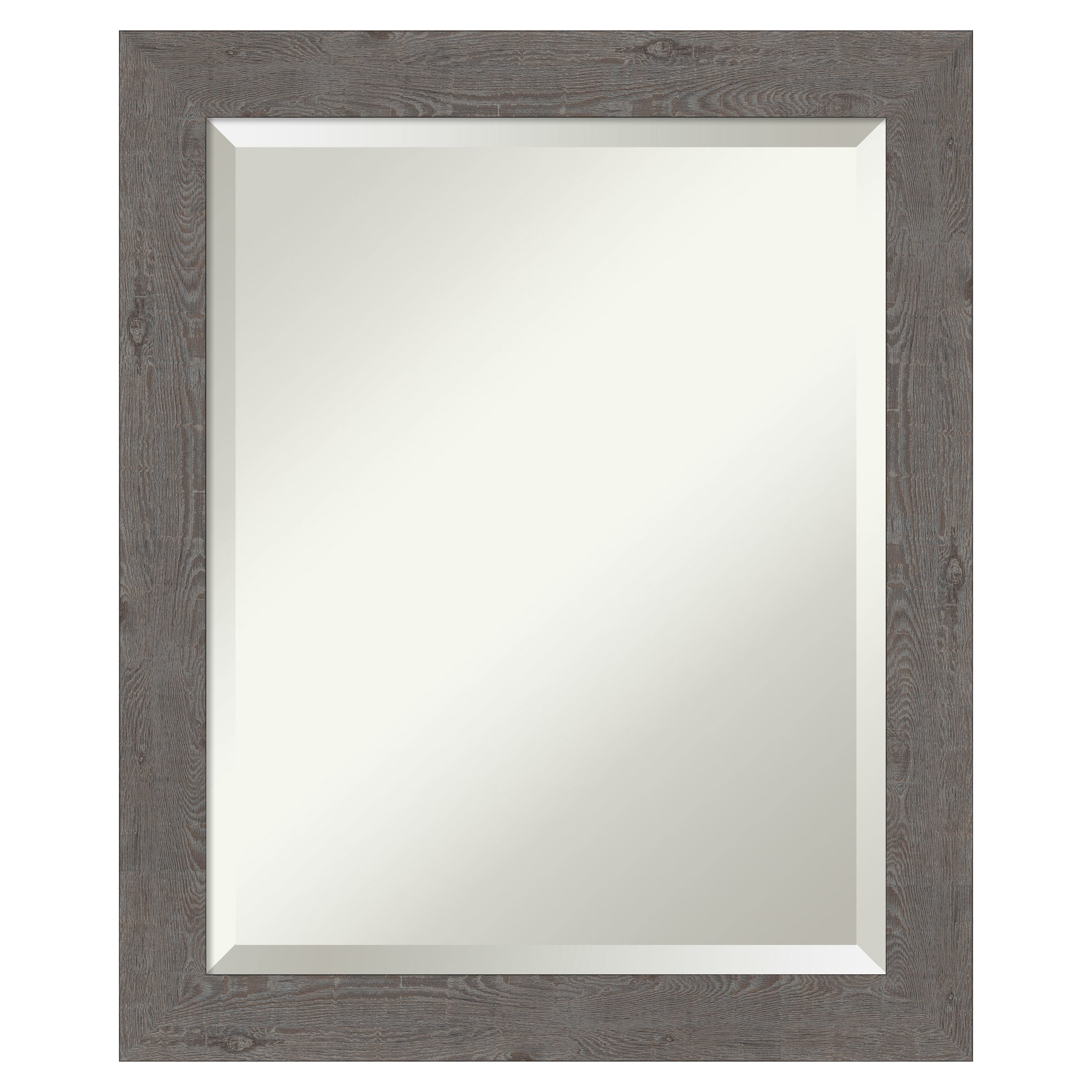 Medium Rectangle Distressed Grey Beveled Glass Modern Mirror (23.25 in. H x 19.25 in. W)