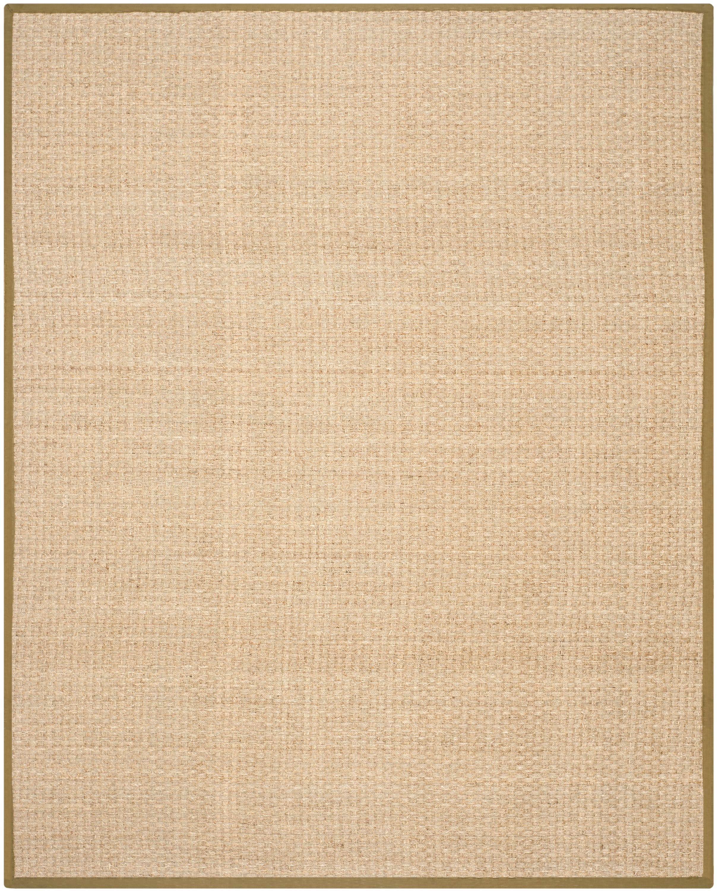 SAFAVIEH Natural Fiber Arbor Border Area Rug, Natural/Olive, 6' x 9'