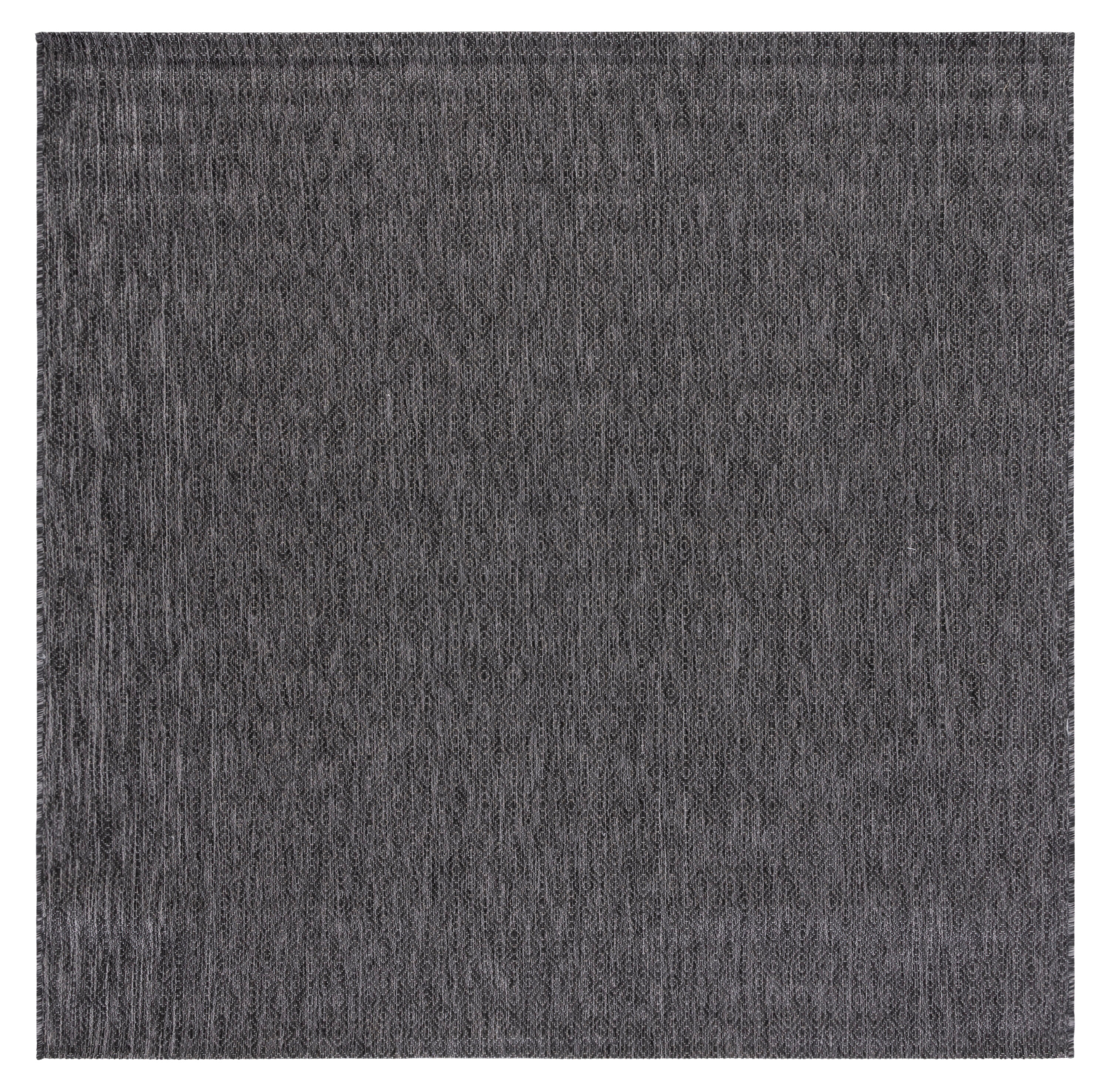 SAFAVIEH Courtyard Mitre Geometric Indoor/Outdoor Area Rug, Black/Grey, 6'7" x 6'7" Square