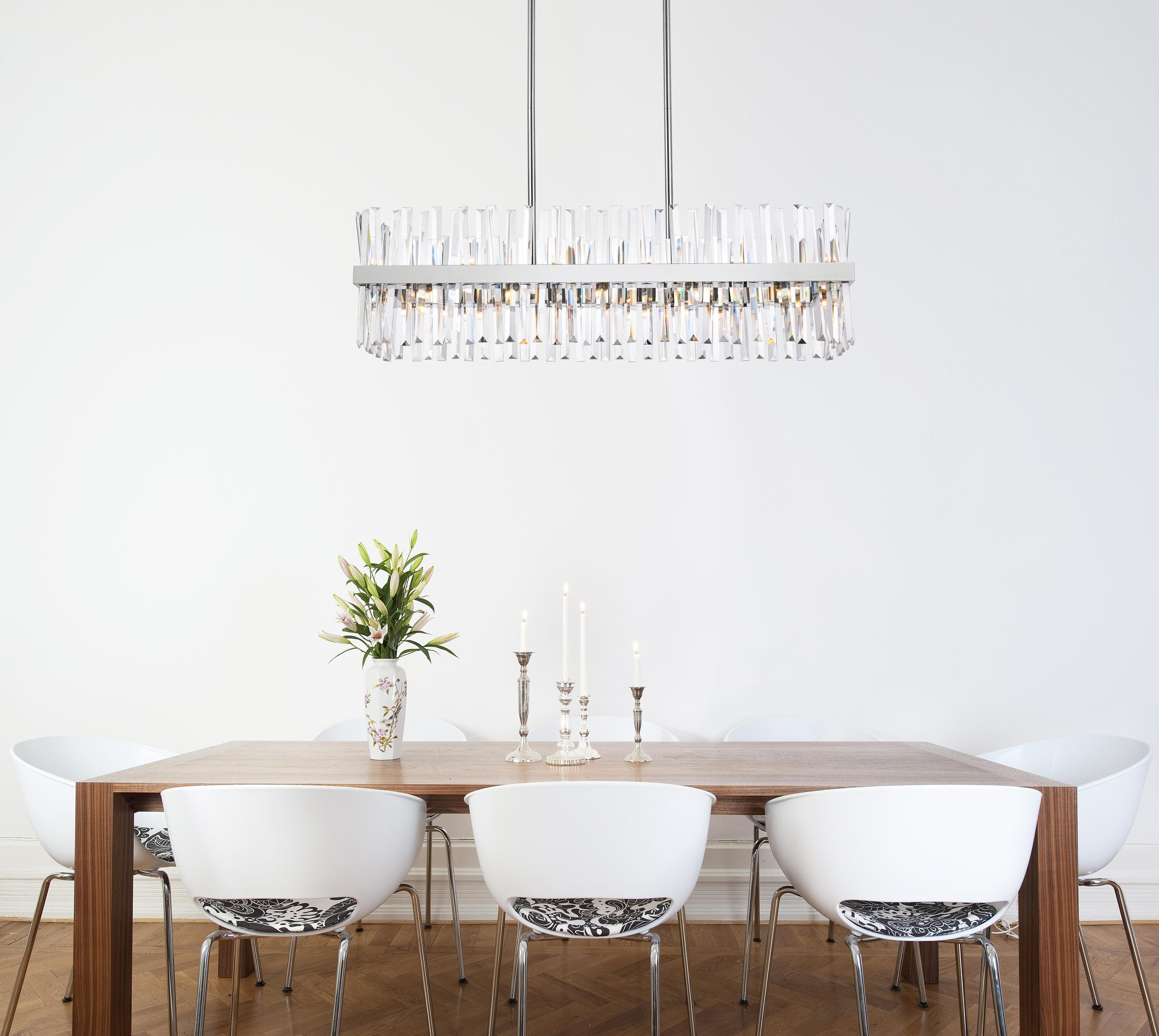 Elegant Decor Home Furnishing 24 -Light Chrome Modern/contemporary Crystal For Use in Bedrooms, Dining Rooms, Foyers, Kitchens, Living Rooms Chandelier