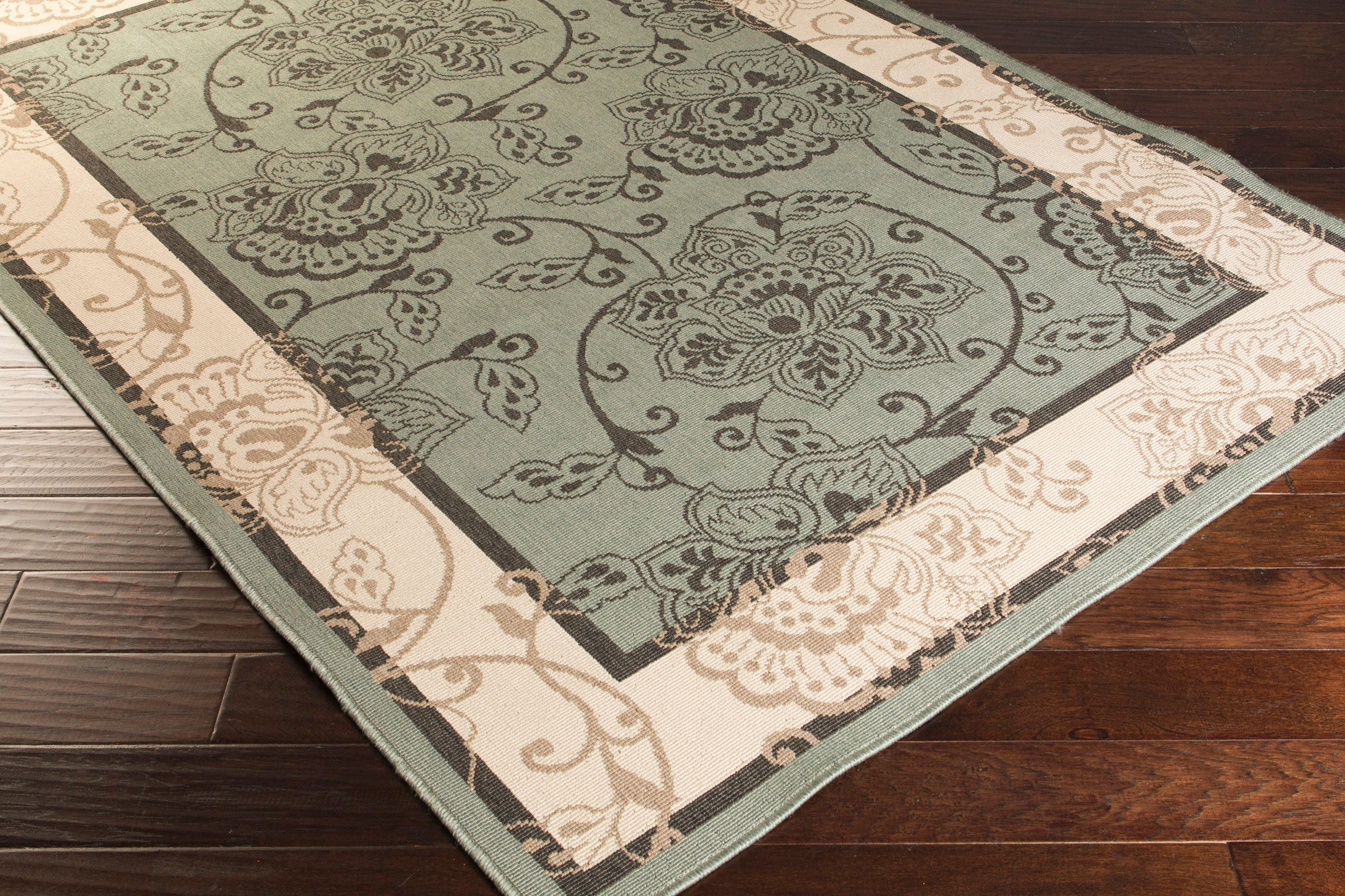 Livabliss Alfresco 5 x 8 (ft) Synthetic Sage Rectangular Indoor/Outdoor Floral/Botanical Tropical Area rug