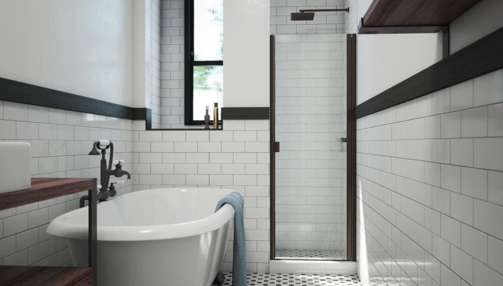 RD 24" W x 66" H Hinged Semi-Frameless Shower Door