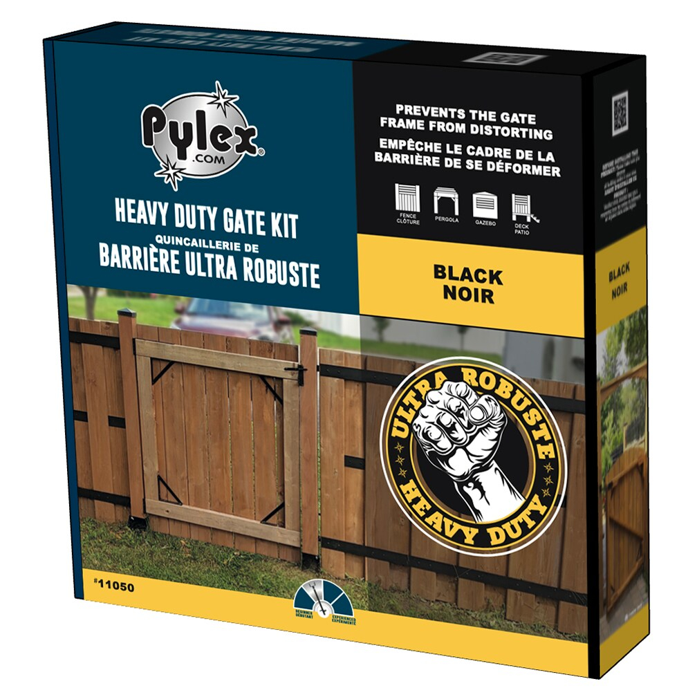 Pylex Heavy-Duty Steel Dog Gate Kit, Black, 72" W x 72" H