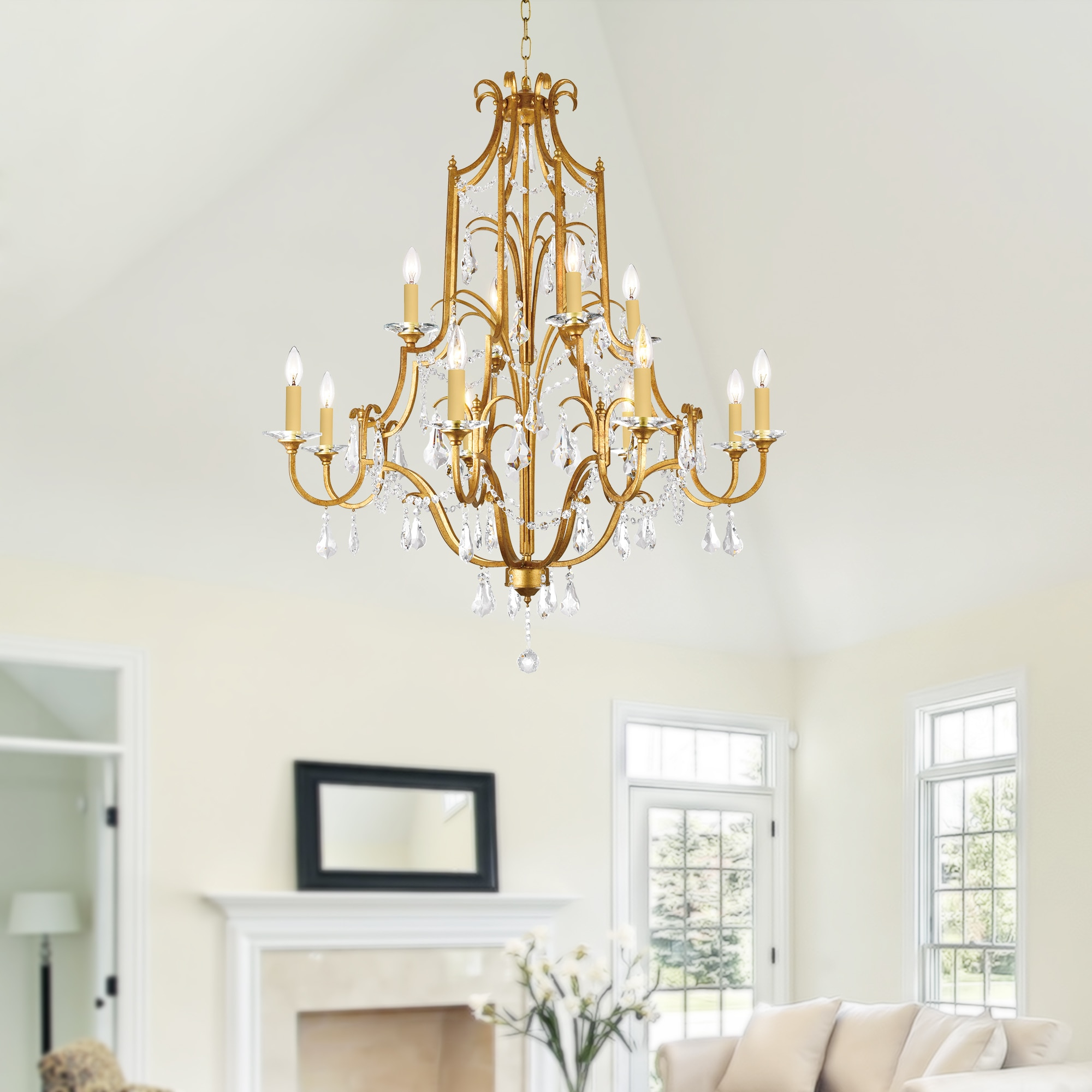 CWI Lighting Electra 12 Light Up Metal Chandelier in Oxidized Bronze