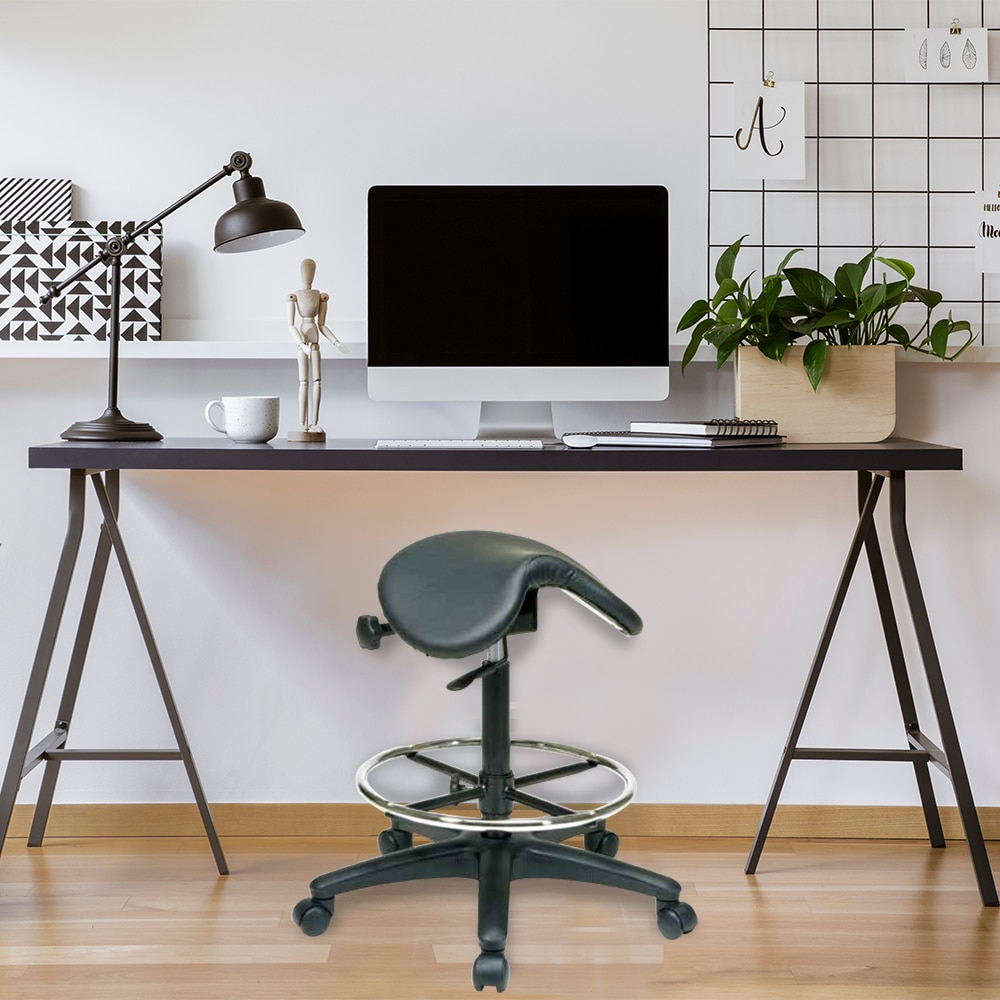 Office Star Products Backless Stool with Saddle Seat