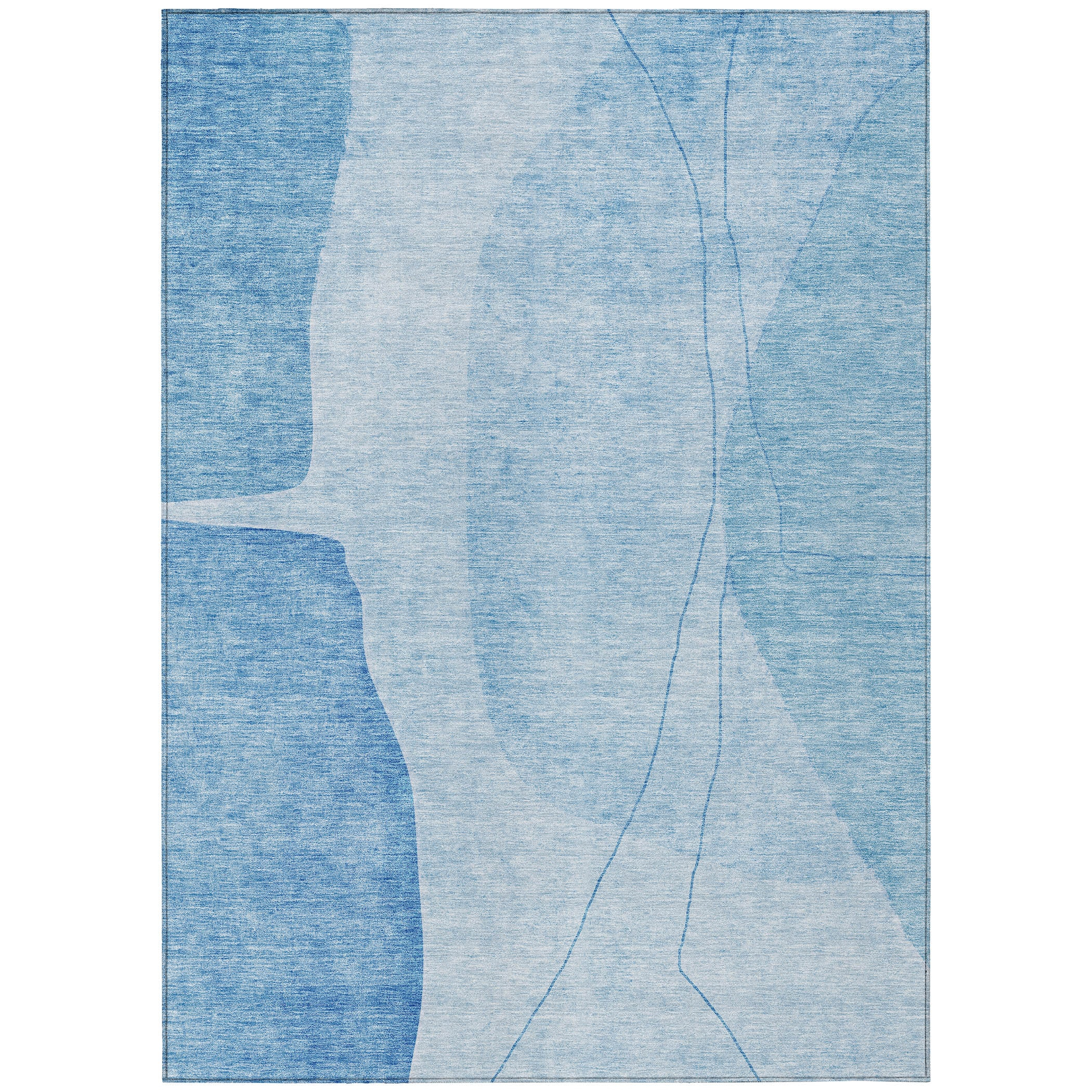 Blue Rectangular Synthetic Washable Indoor/Outdoor Area Rug 9' x 12'