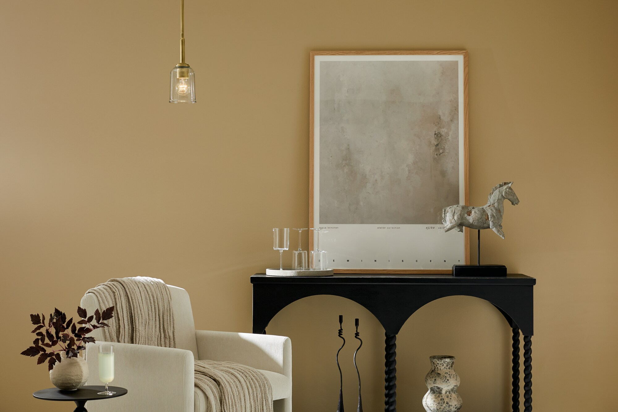 Kichler 43674 Shailene 5" Wide Mini Pendant - Natural Brass / Clear