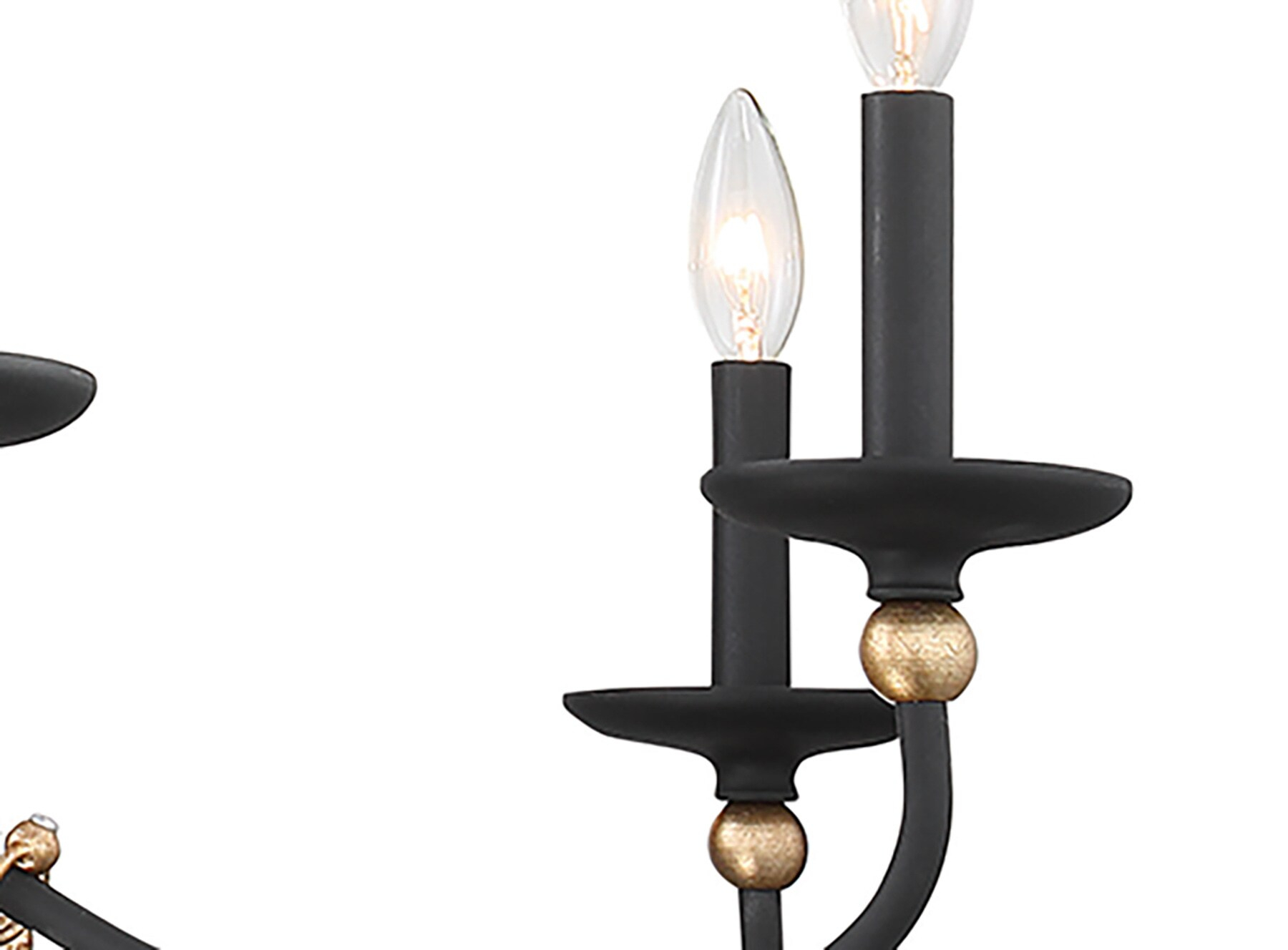 Westchester County Sand Coal and Skyline Gold Leaf 8-Light Chandelier
