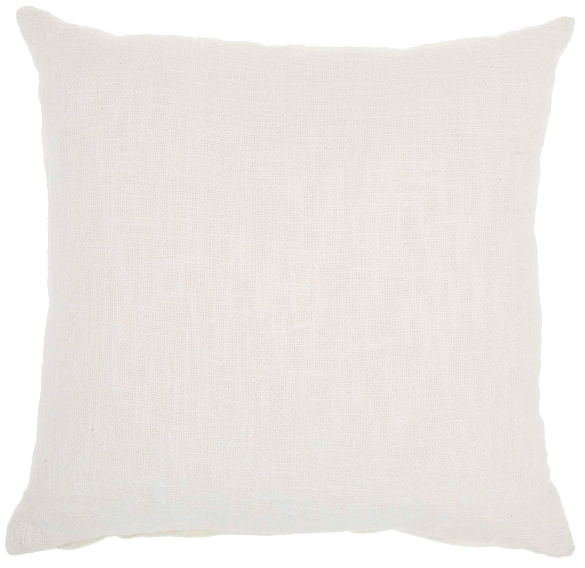 Mina Victory Life Styles Solid Woven Cotton Throw Pillow in White