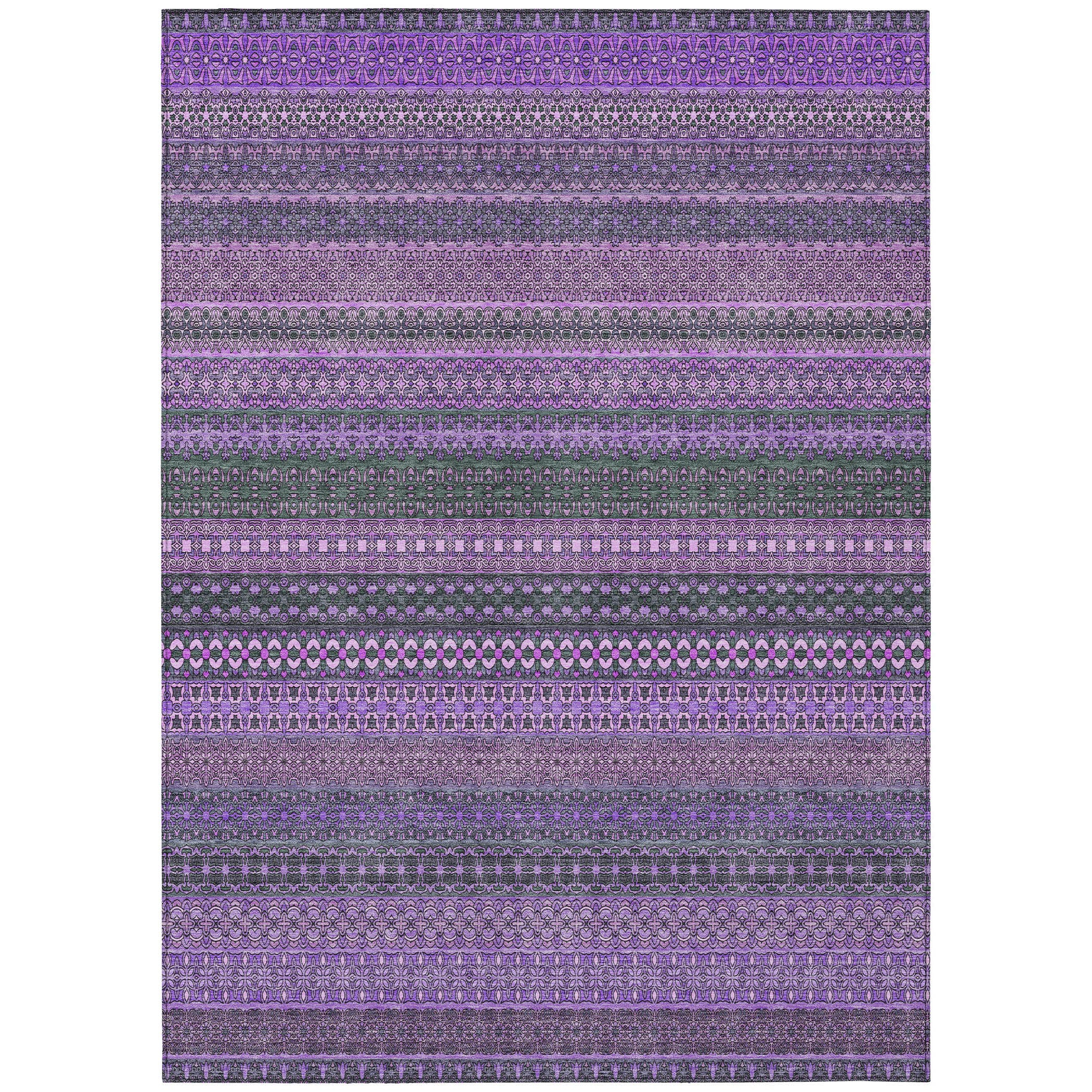 Addison Rugs Chantille ACN527 Purple 2'6" x 3'10 Indoor Outdoor Area Rug, Stain Resistant, Machine Washable, Non Shedding, Bedroom, Living Room, Dining Room, Kitchen Rug