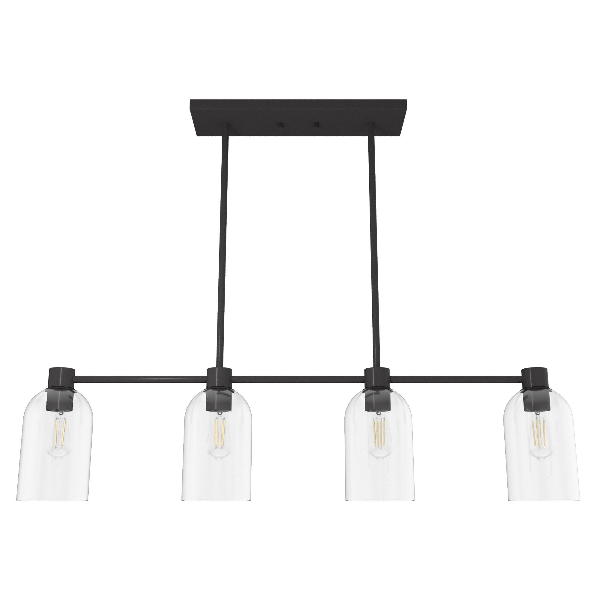 Hunter - Lochemeade 4-light Noble Bronze, Large Chandelier, Dimmable, Linear Shaped, for Bedrooms, Kitchens, Dining, Living Rooms - 19720