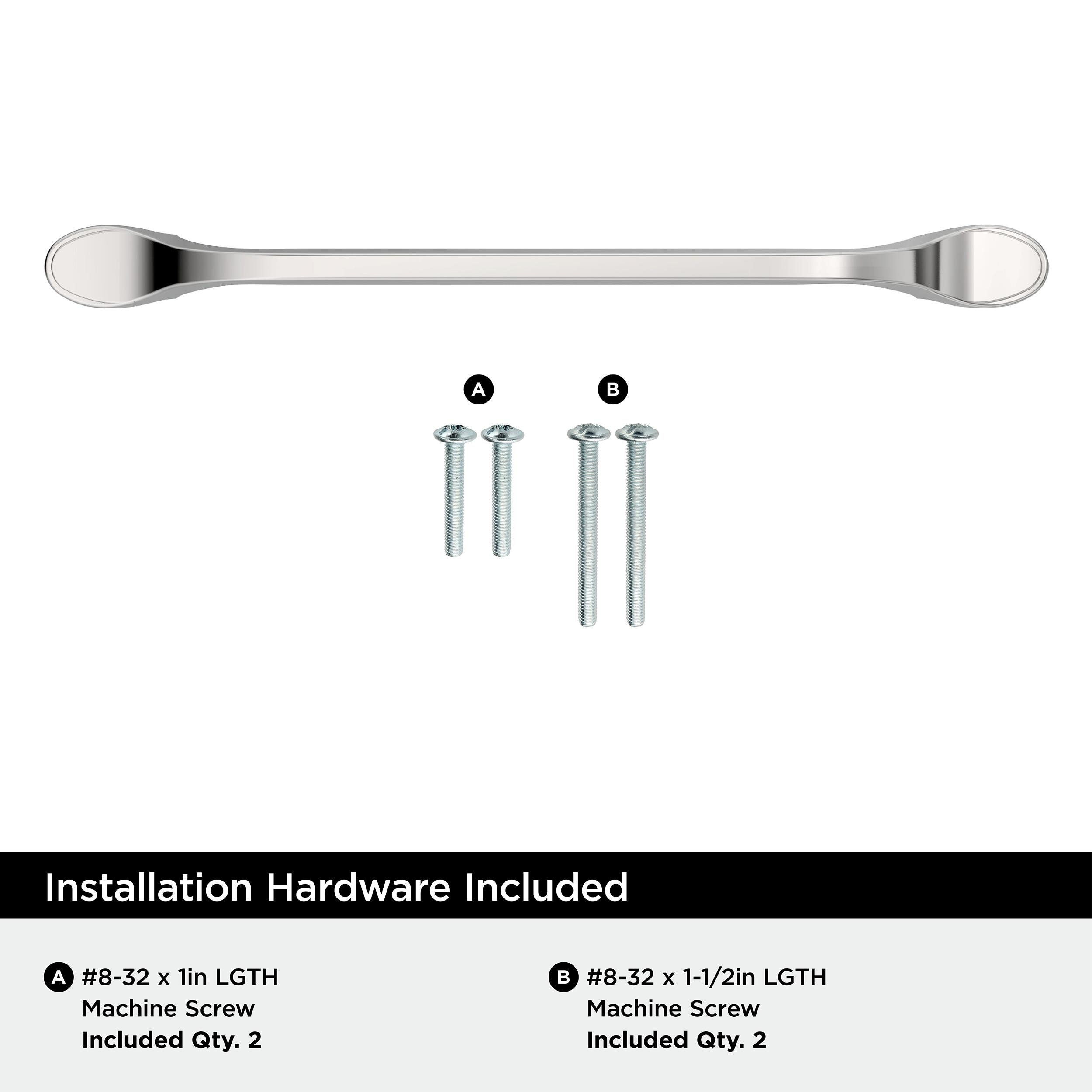 Amerock BP2193826 Polished Chrome Cabinet Pull | 6-5/16 inch (160mm) Center-to-Center Cabinet Hardware | Ravino | Furniture Hardware | Drawer Pull