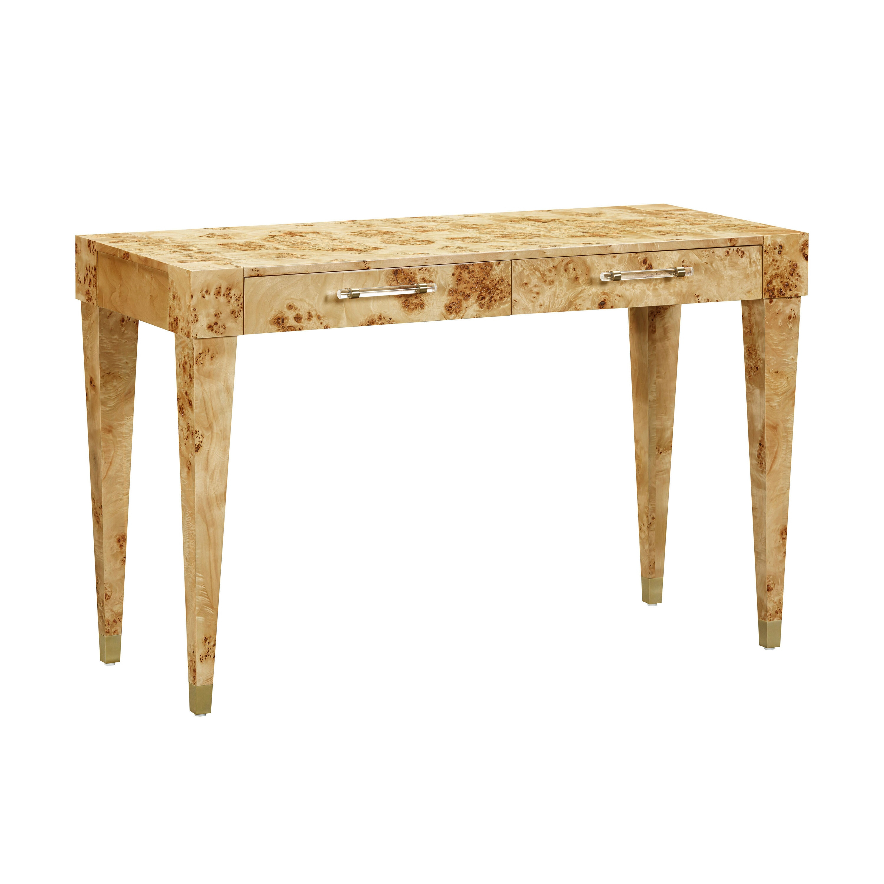 Maklaine Modern Contemporary Wood Work Desk in Natural Burl Finish