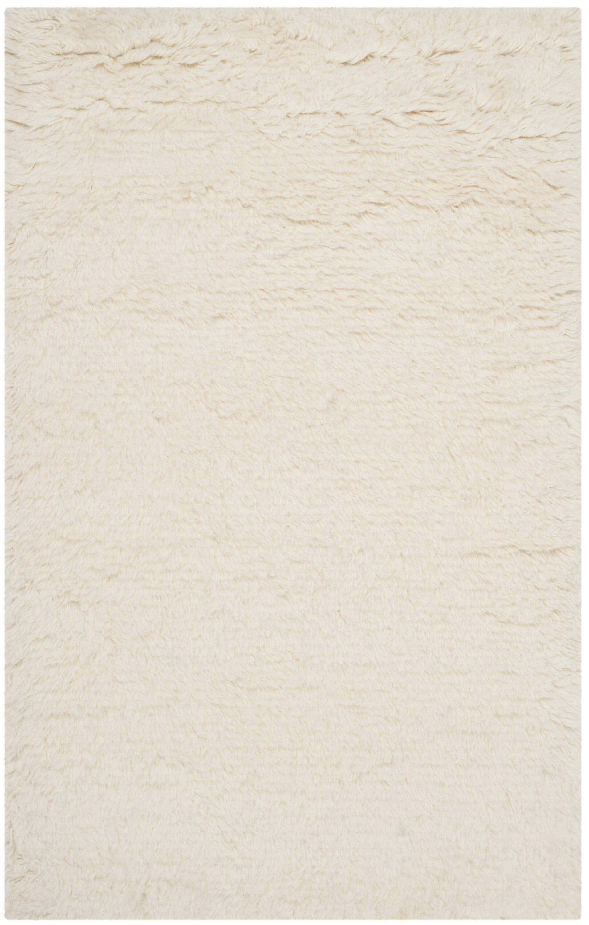 SAFAVIEH Flokati Gisselle Solid Wool Area Rug, Ivory, 2'6" x 4'