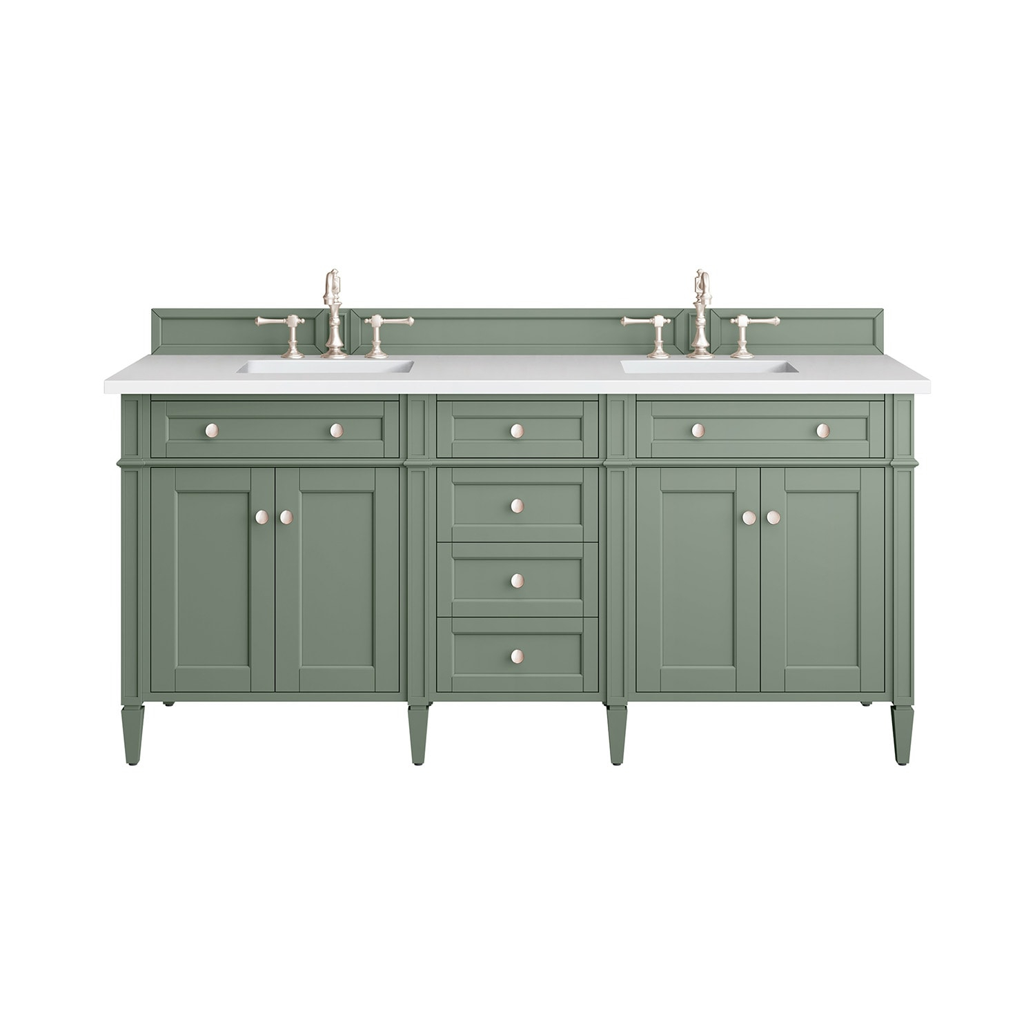 Smokey Celadon Green Double Vanity with Quartz Top