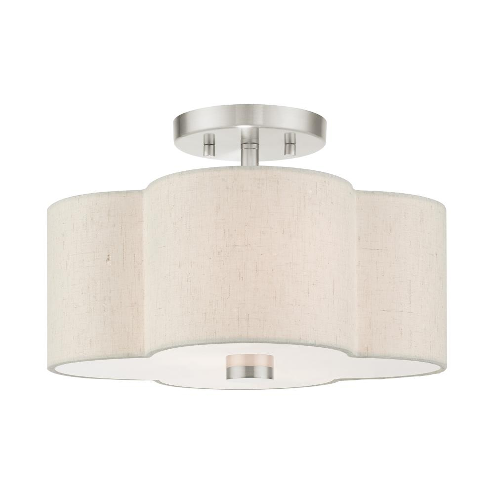 Livex Lighting Solstice 2 - Light Semi-Flush Mount in  Brushed Nickel