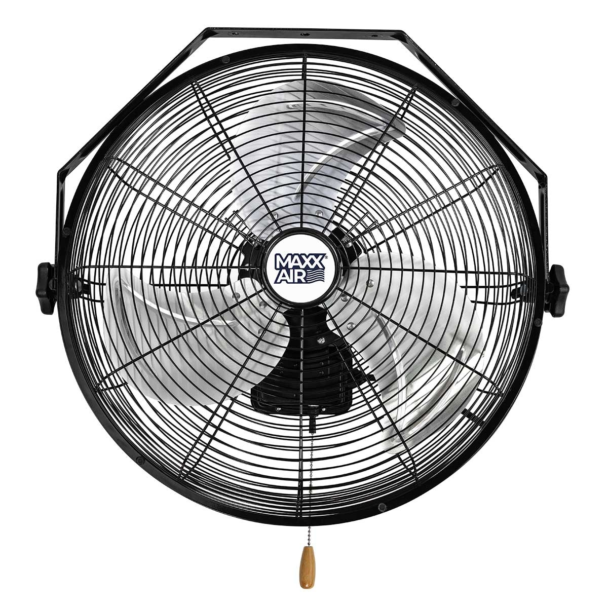 MaxxAir 18 in. 3-Speed Tilting Wall Mount Fan with Hanging Bar
