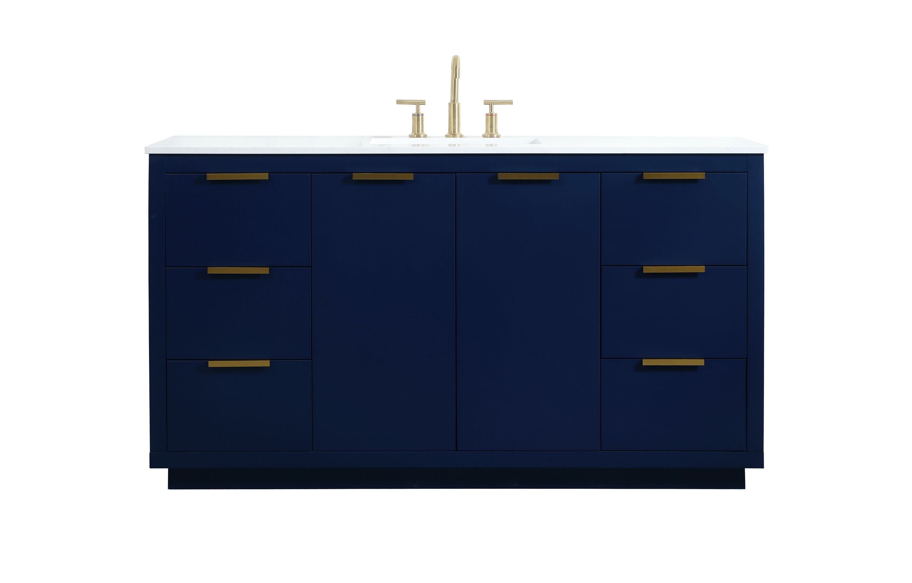 Elegant Decor Blake 60" Aluminum Alloy MDF Single Bathroom Vanity in Blue