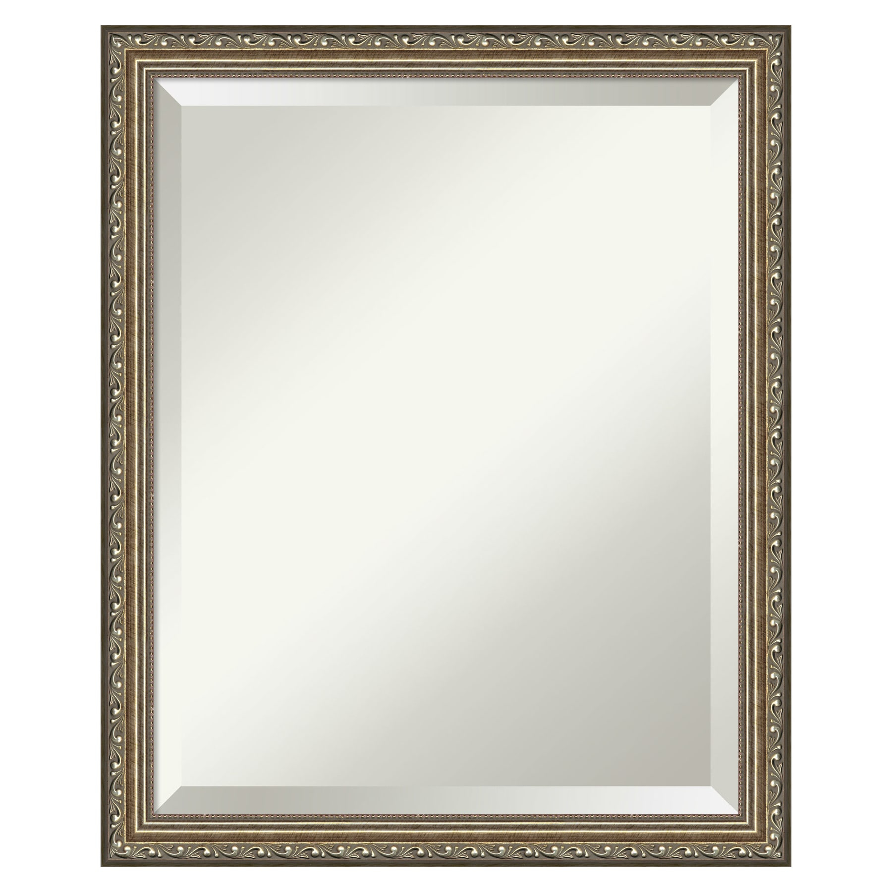 Amanti Art Parisian Silver Beveled Wood Wall Mirror 22.25 x 18.25 in.