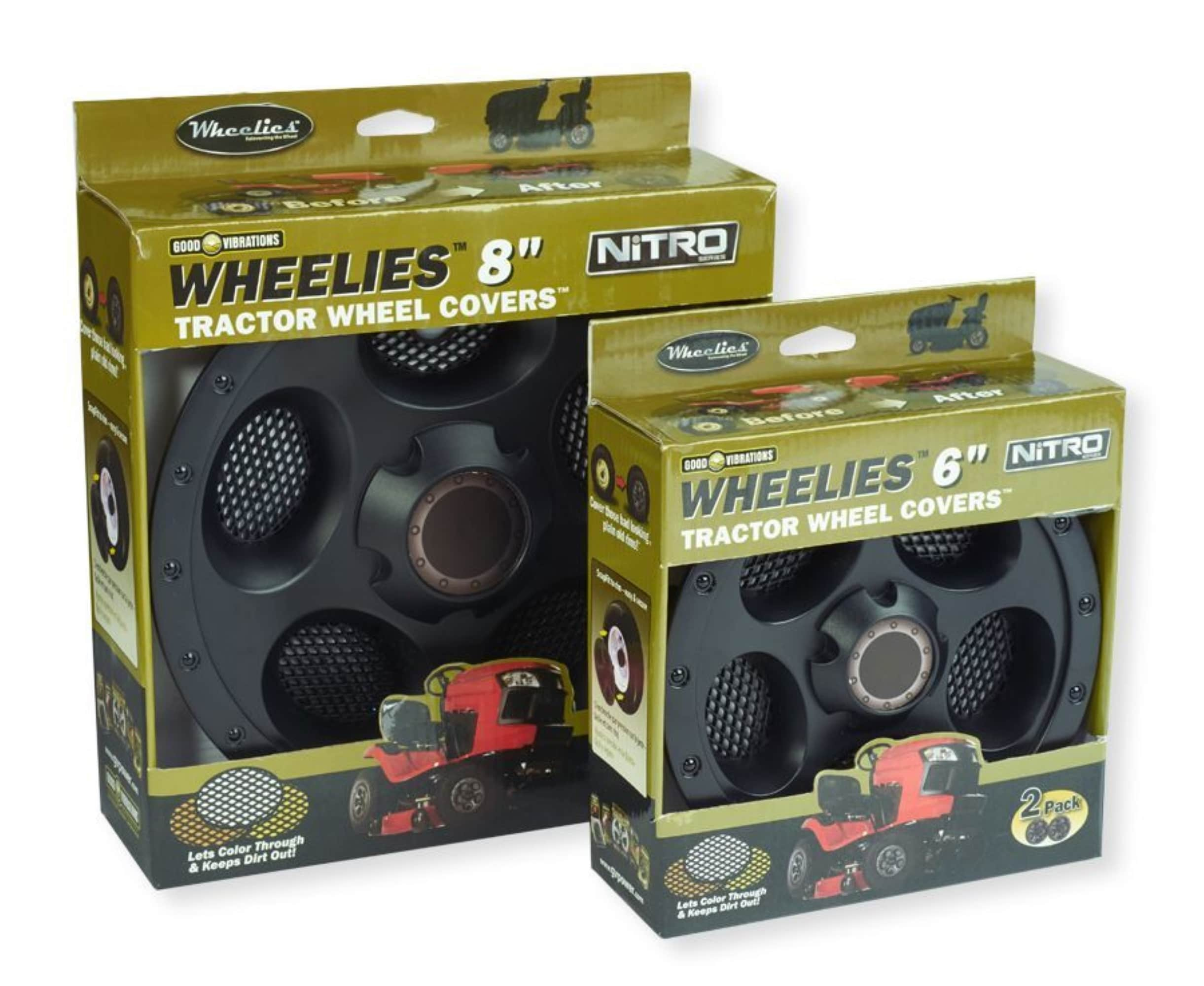 Good Vibrations - Wheelies - 6" Tractor Wheel Cover Set - Black