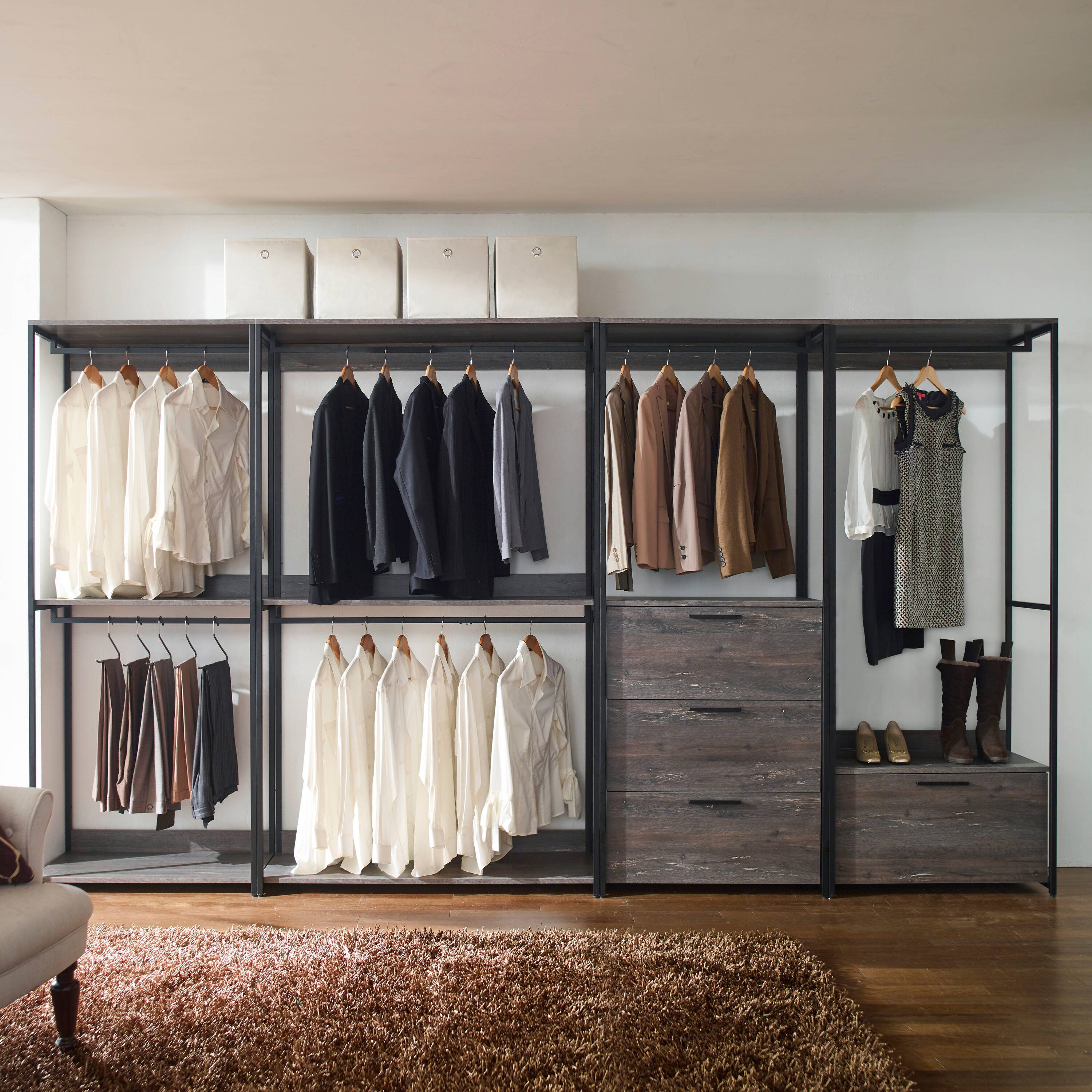 Monica Wood Walk-in Closet System 00063