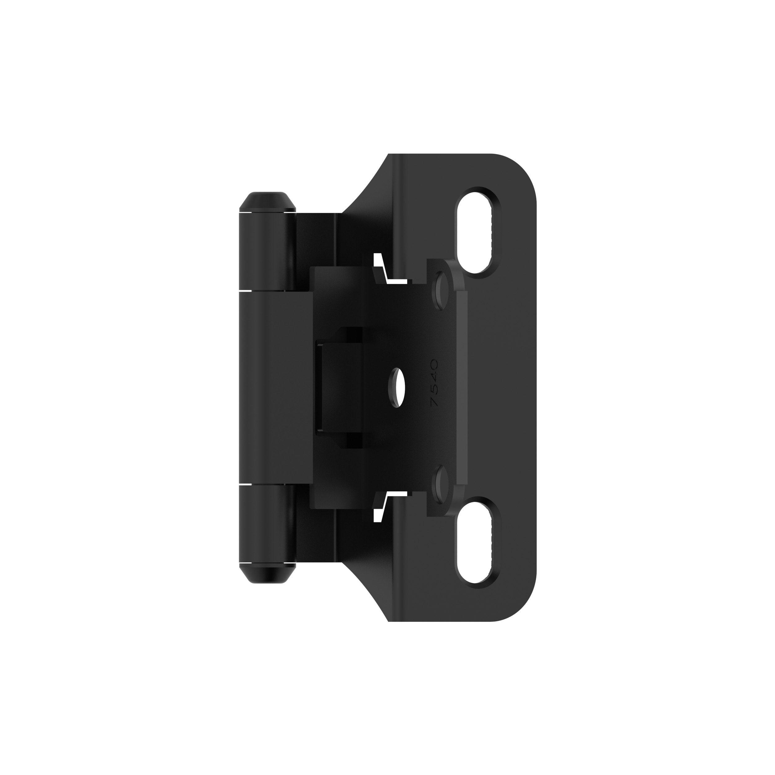 Amerock BPR7566FB Cabinet Hinge 1/4 in (6 mm) Overlay Self Closing Partial Wrap Matte Black Kitchen Cabinet Door Hinge 1 Pair/2 Pack Functional Hardware