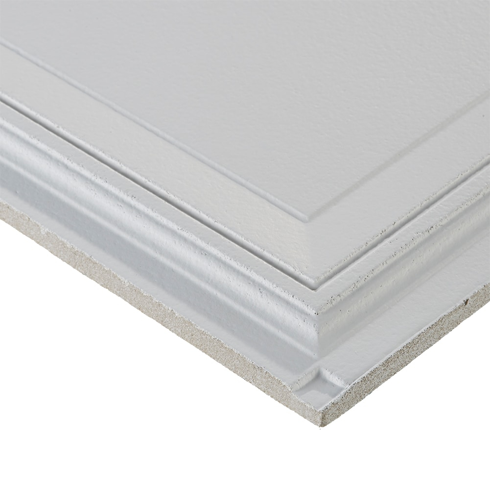 Armstrong 2x2 RAISED PANEL Acoustic Ceiling Tiles for Suspended Ceiling Grids, 6-tiles per pack, White