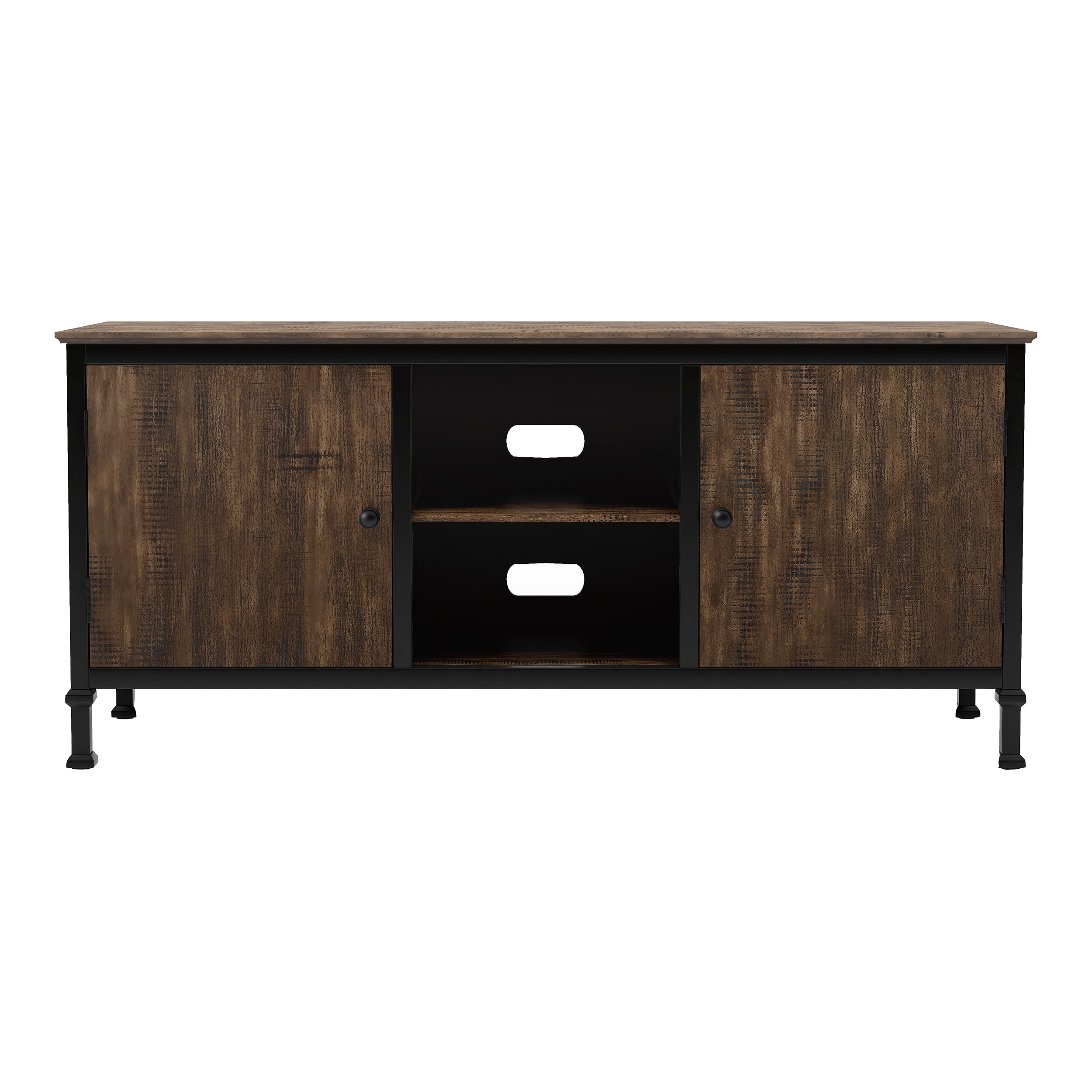 Furniture of America Dele Rustic Oak 60-inch Wood Multi-functional Storage TV Console by