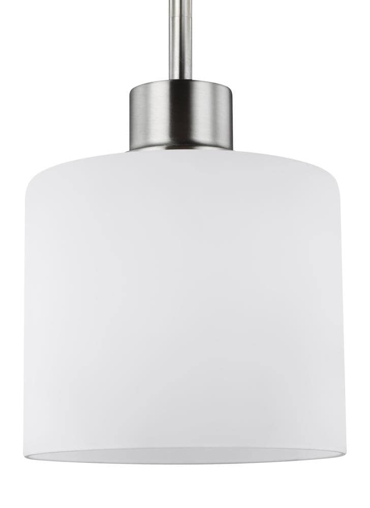 Canfield Mini-Pendant in Brushed Nickel with Etched Glass