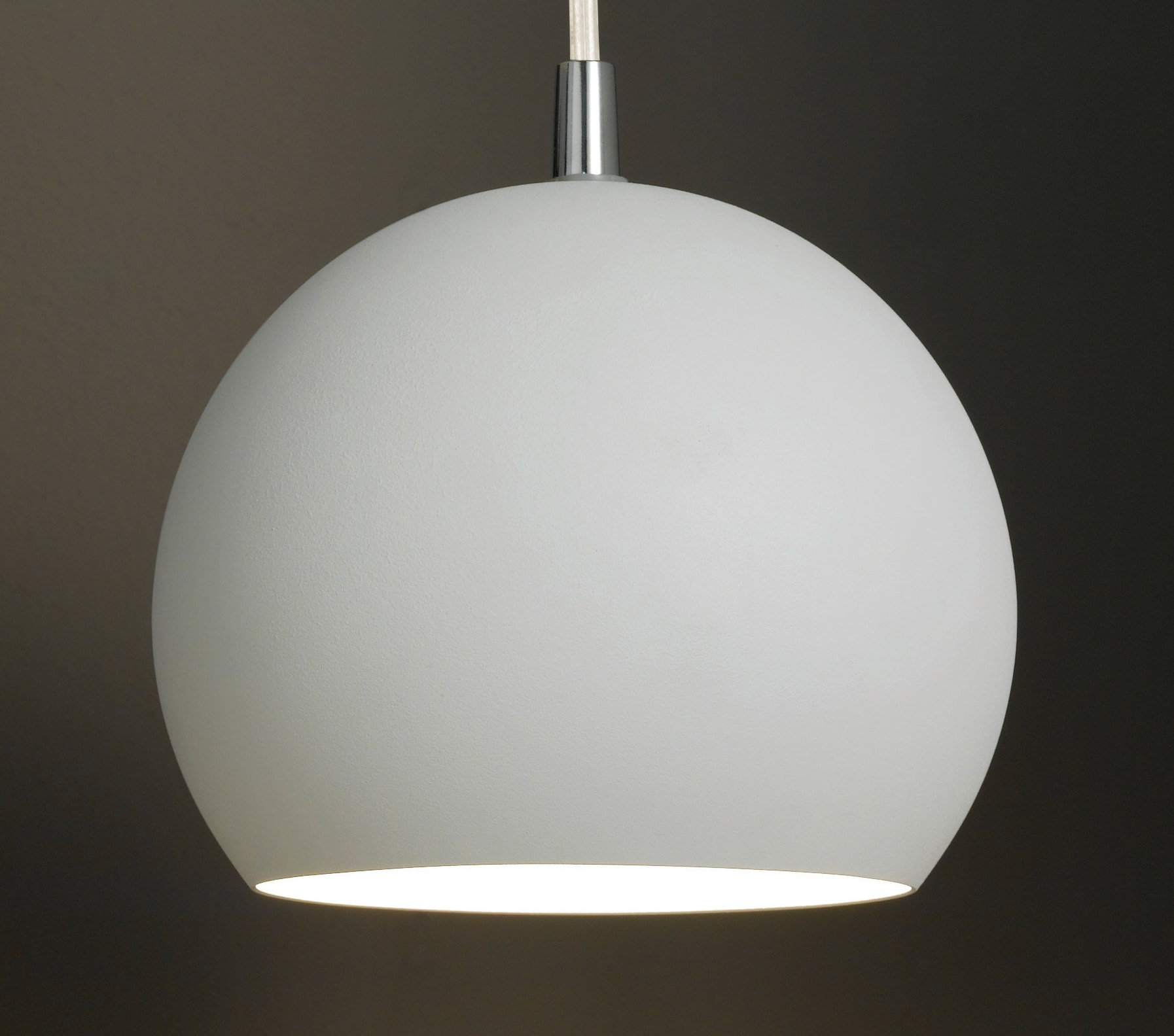 Mini White Crystal LED Globe Pendant Light with Brushed Nickel