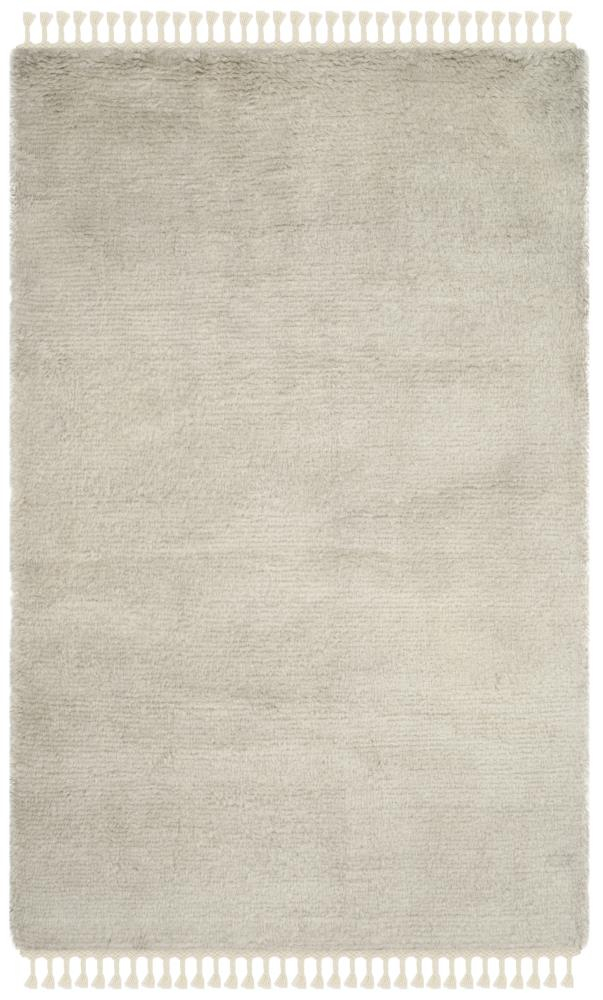SAFAVIEH Casablanca Cennetig Solid Plush Wool Area Rug, Grey, 4' x 6'