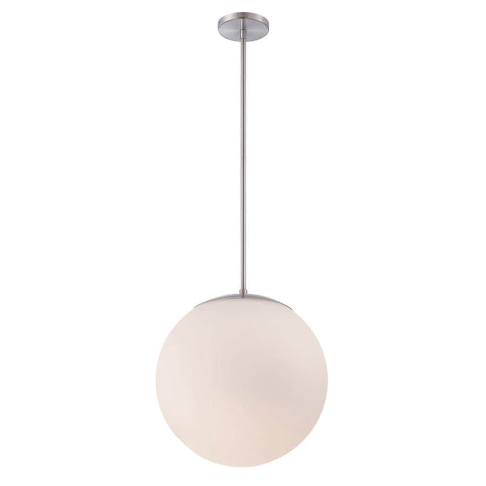 Contemporary Niveous 13.75" LED Globe Pendant in Brushed Nickel