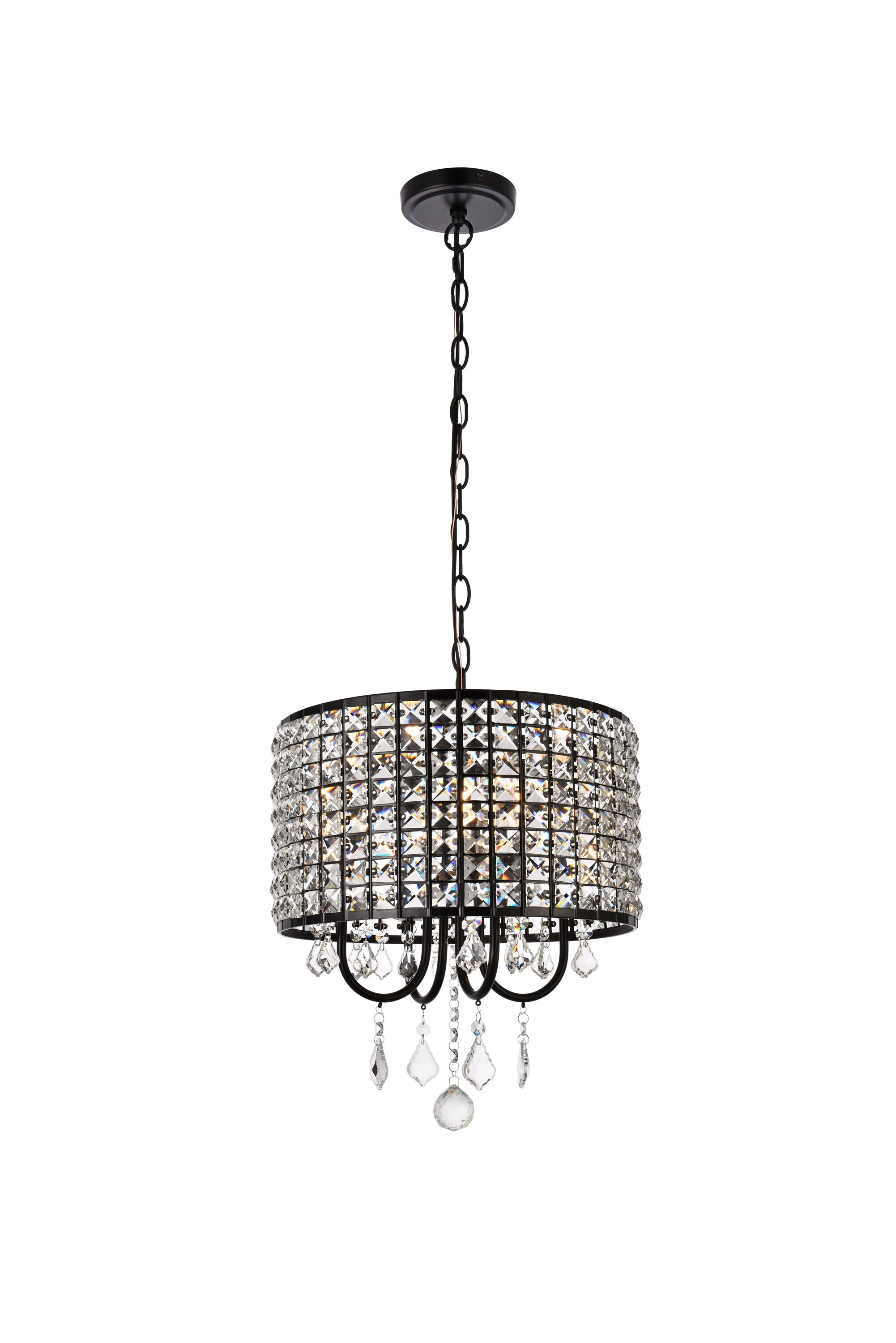 Elise 17 inch pendant in black