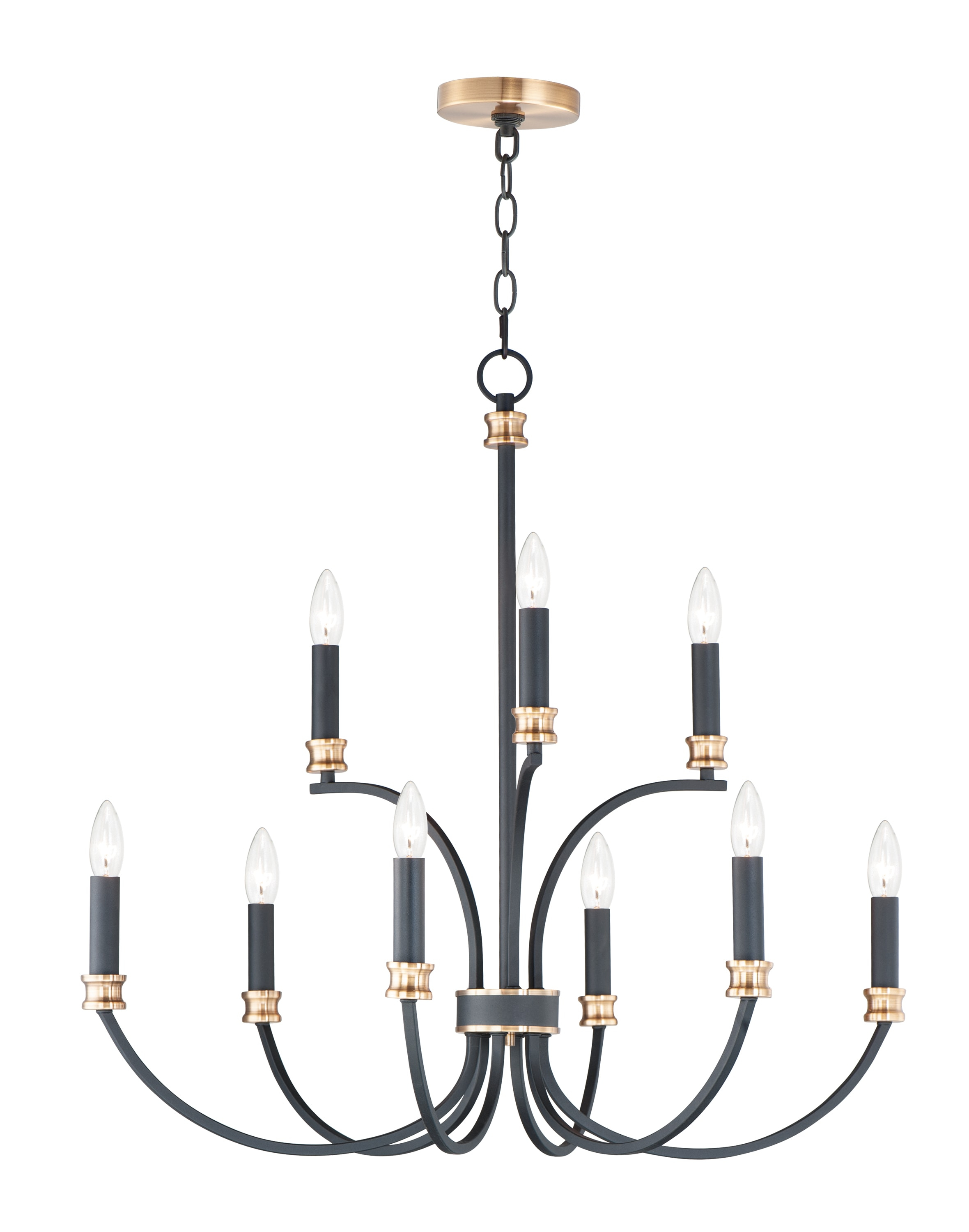 11377BKAB-Maxim Lighting-Charlton - 9 Light Chandelier     -Traditional Installation