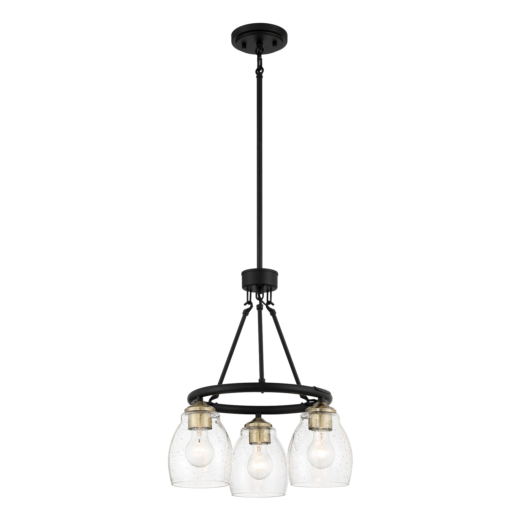2437-878-Minka Lavery-Winsley - 3 Light Chandelier-18.13 Inches Tall and 17 Inches Wide-Coal/Stained Brass Finish    -Traditional Installation