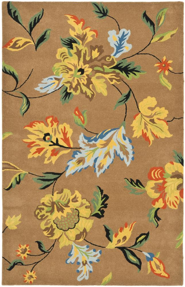 SAFAVIEH Soho Collection 5' x 8' Brown/Multi SOH735A Handmade Premium Wool & Viscose Area Rug