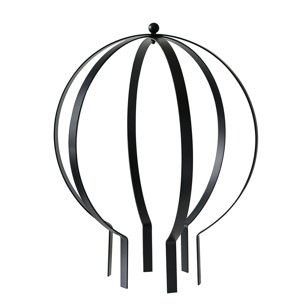 DÉCOR WOW Garden Orb Ornament, Small Obelisk Trellis, 19.5"H x 16" W, Metal, Black